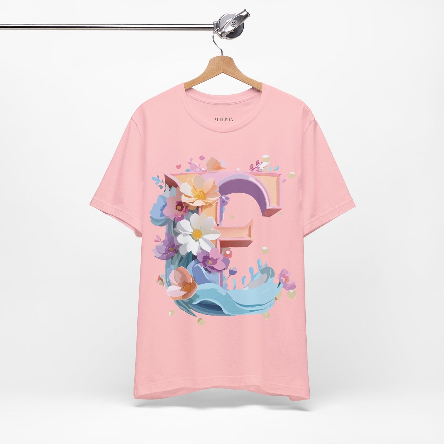 Natural Cotton Tee Shirt - Letters Collection - E Printify