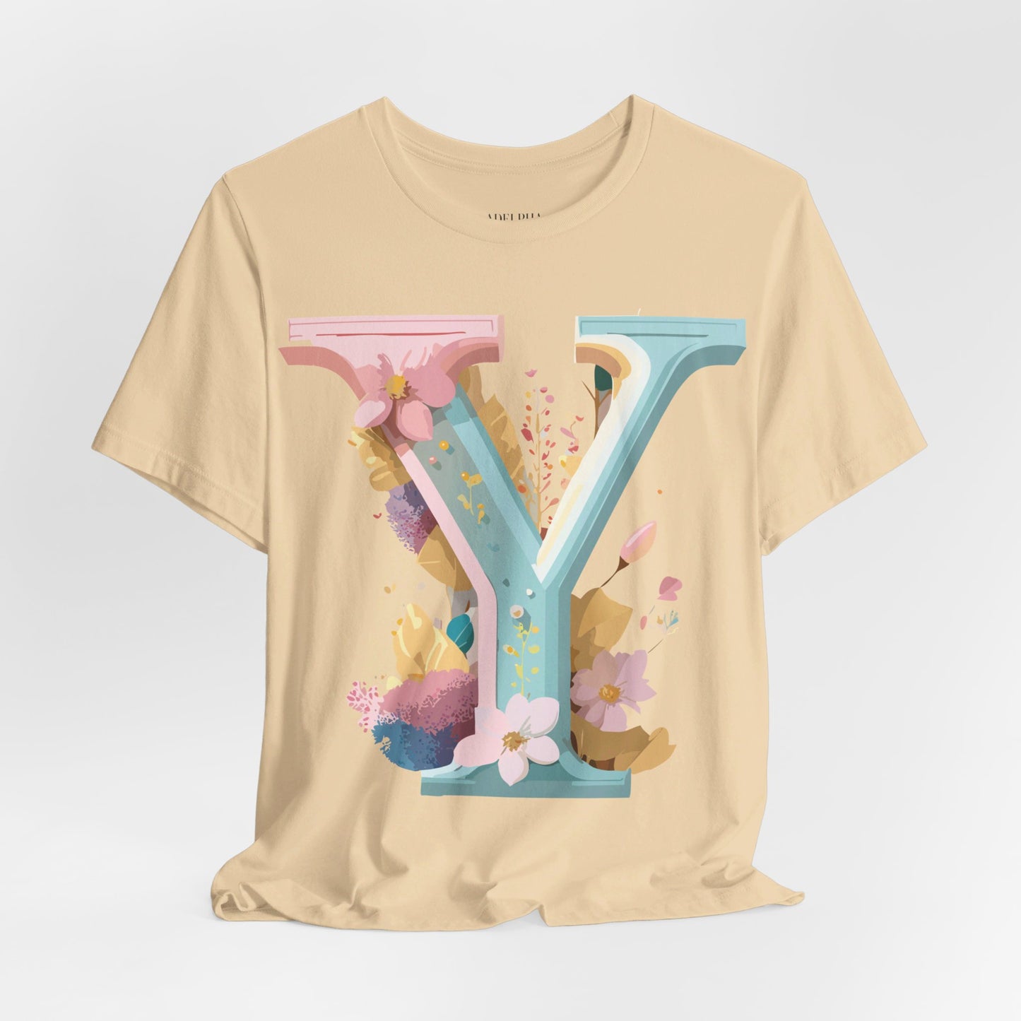 Natural Cotton Tee Shirt - Letters Collection - Y Printify