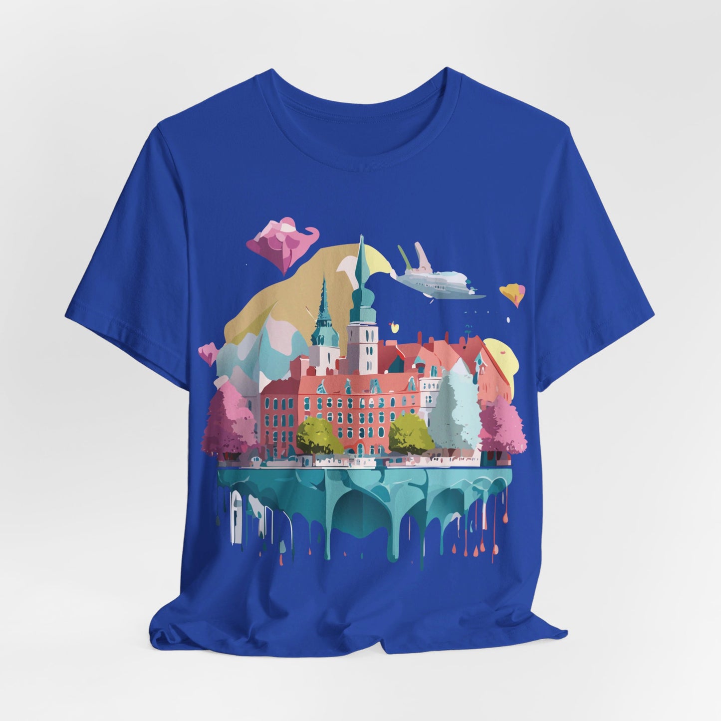 Natural Cotton Tee Shirt - Beautiful Places Collection - Warnemünde and Rostock - Germany Printify