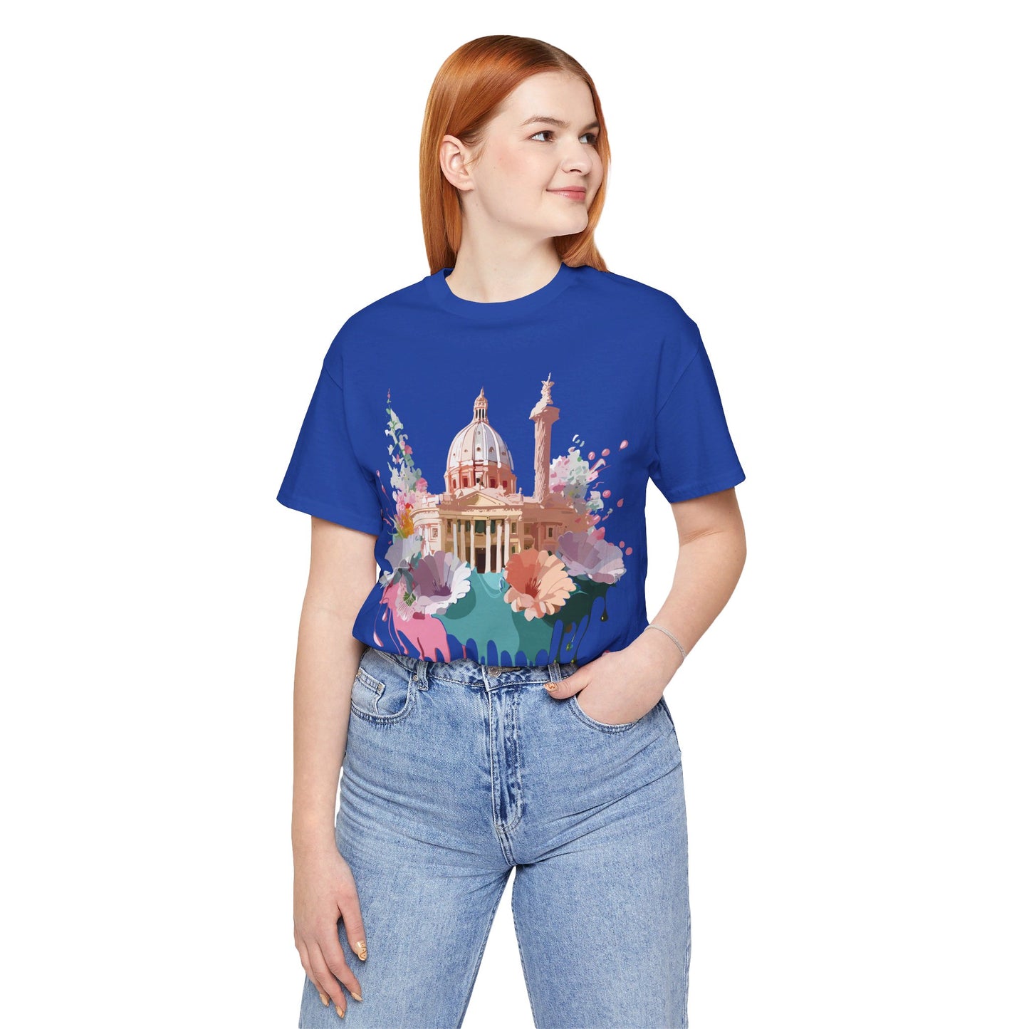 Natural Cotton Tee Shirt - Beautiful Places Collection - Rome Printify