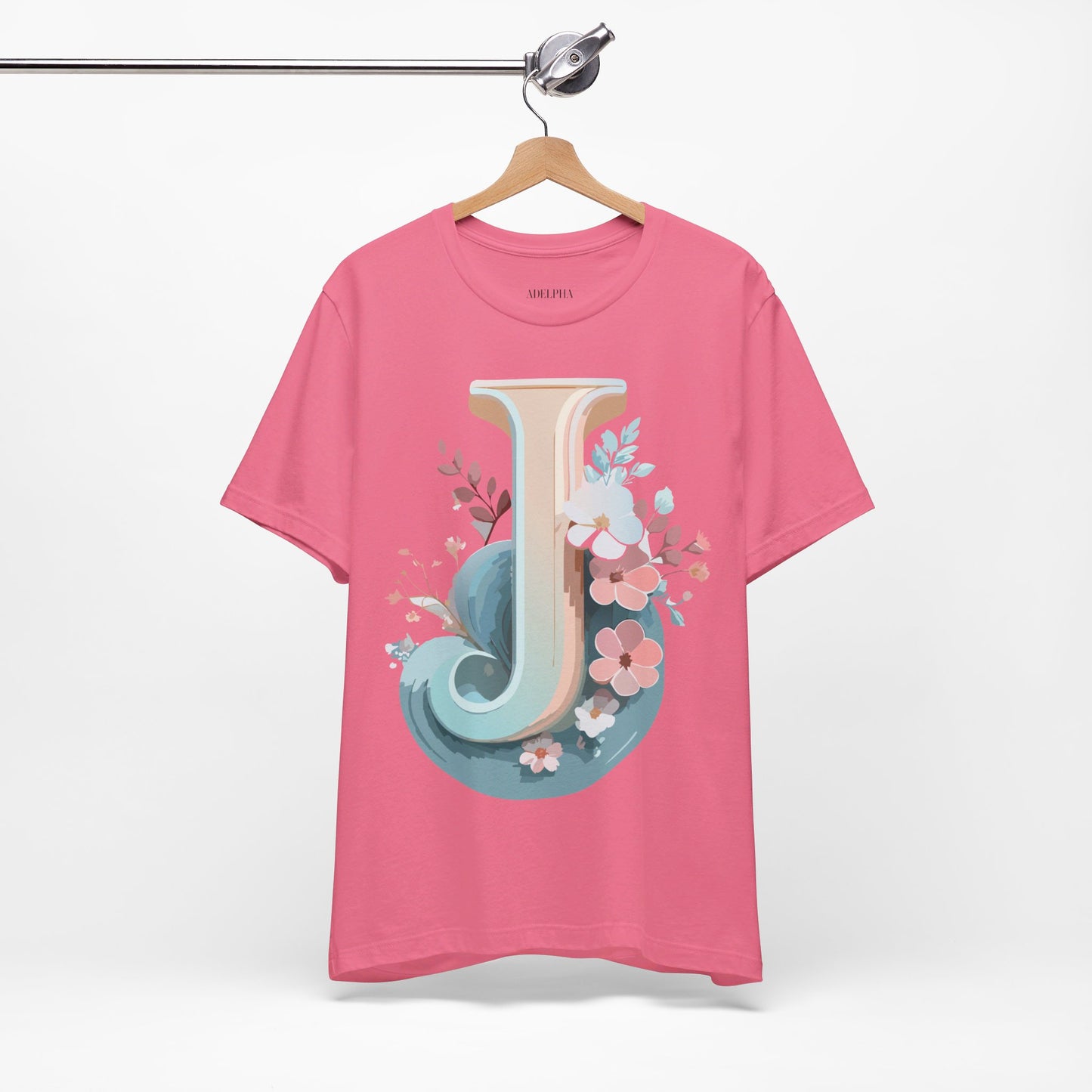Natural Cotton Tee Shirt - Letters Collection - J Printify