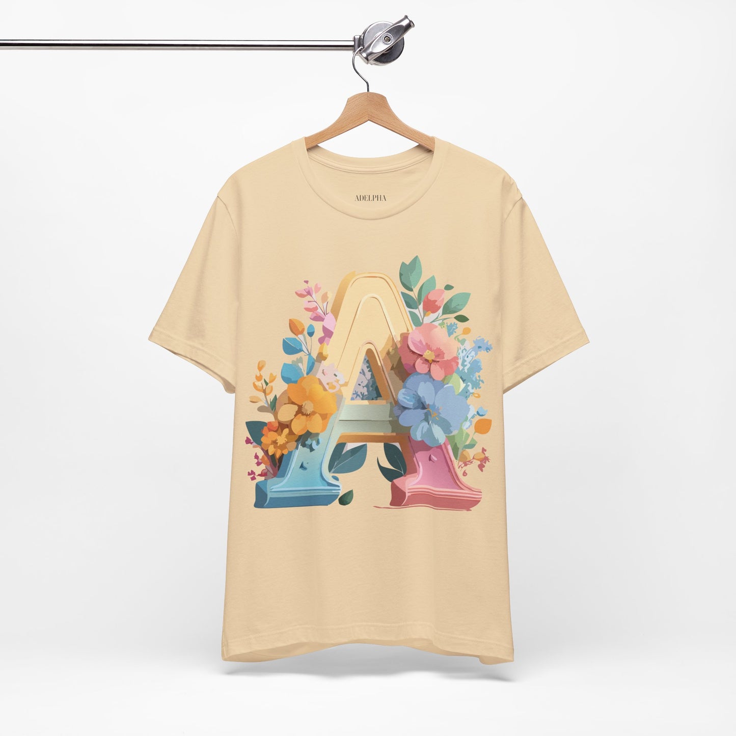 Natural Cotton Tee Shirt - Letters Collection - A Printify