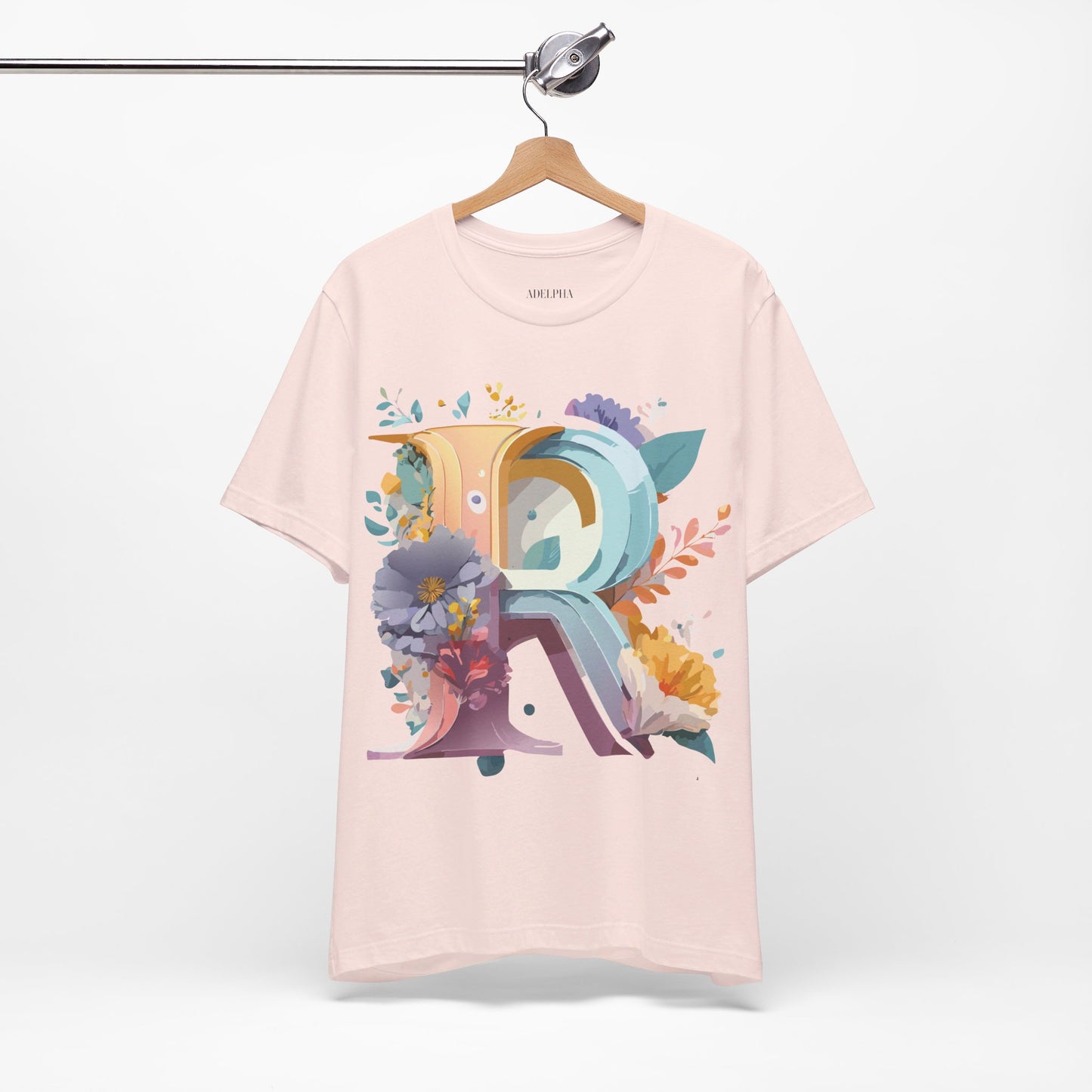 Natural Cotton Tee Shirt - Letters Collection - R Printify