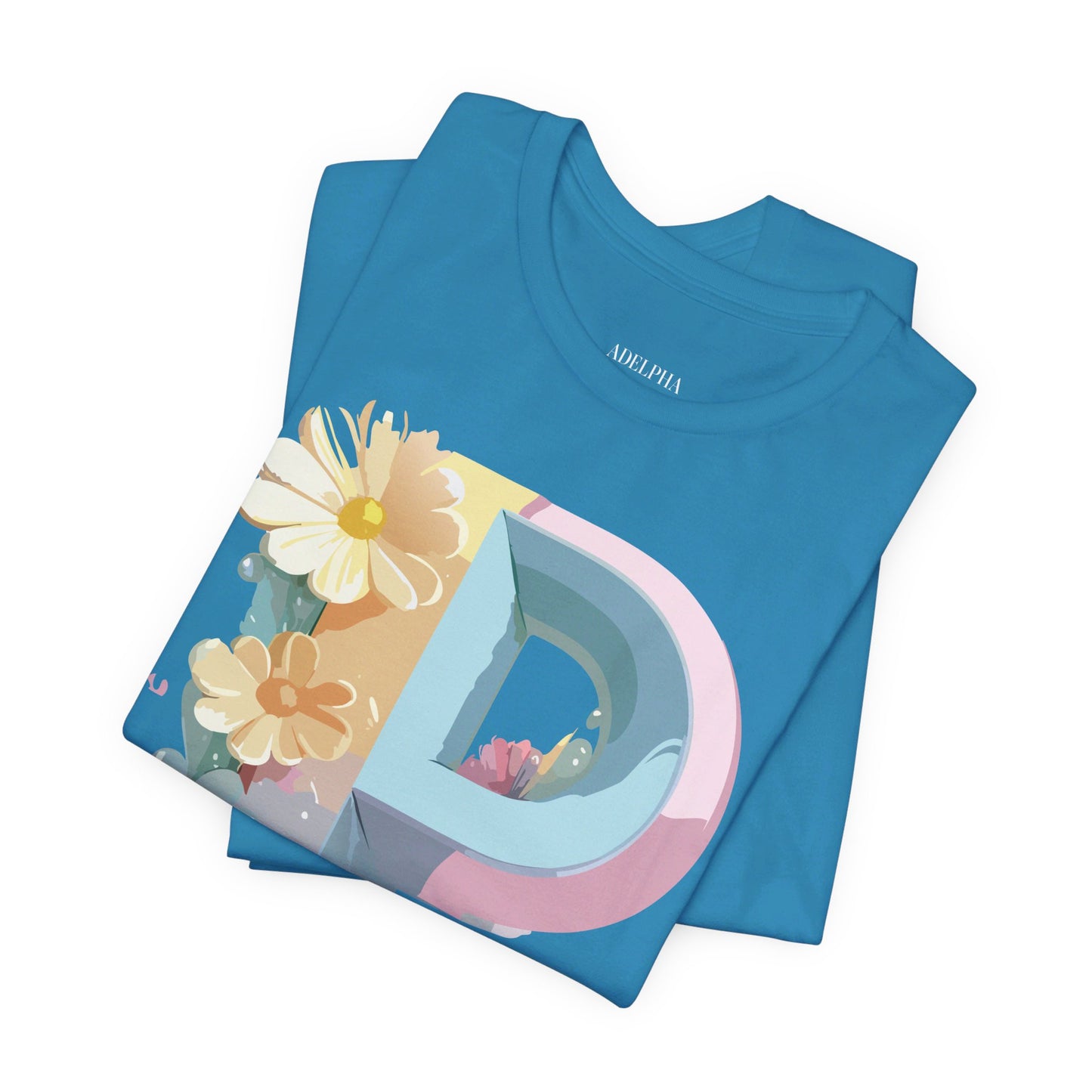 Natural Cotton Tee Shirt - Letters Collection - P Printify