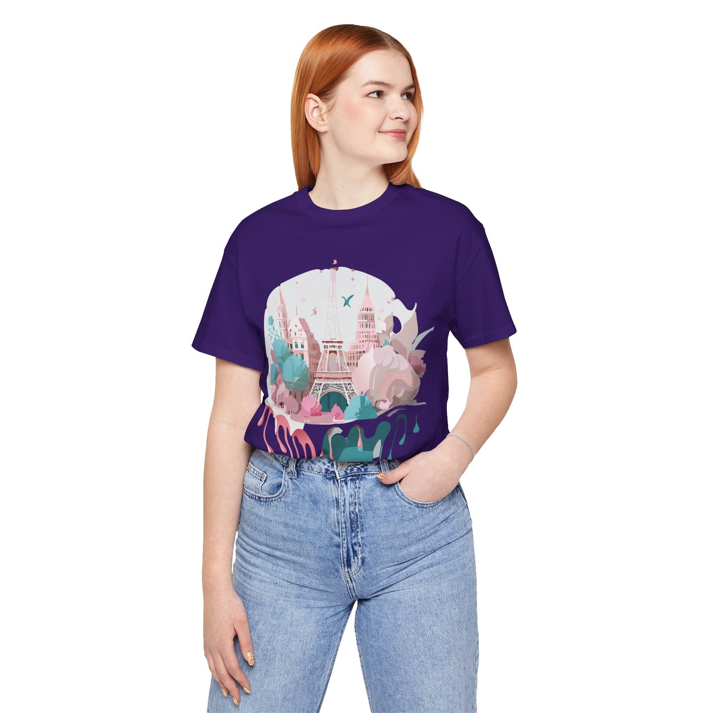 Natural Cotton Tee Shirt - Beautiful Places Collection - Paris Printify