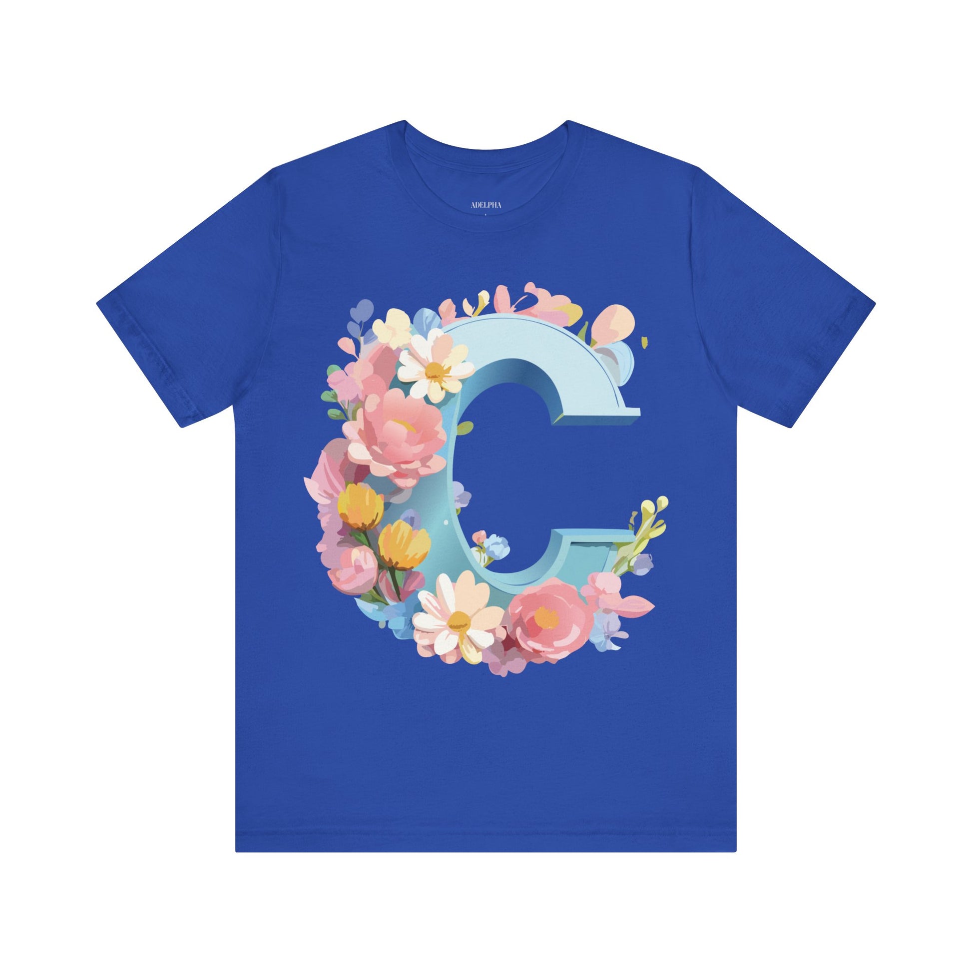 Natural Cotton Tee Shirt - Letters Collection - C Printify