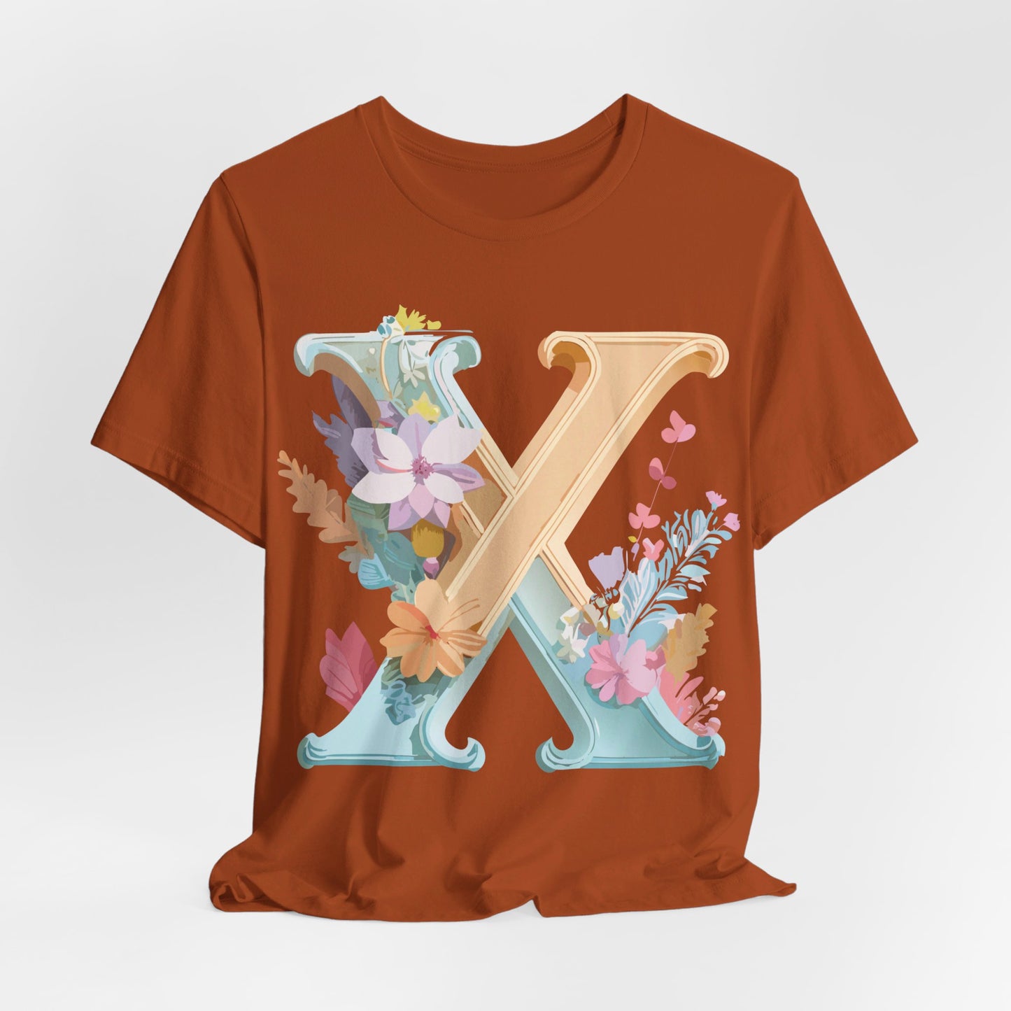 Natural Cotton Tee Shirt - Letters Collection - X Printify