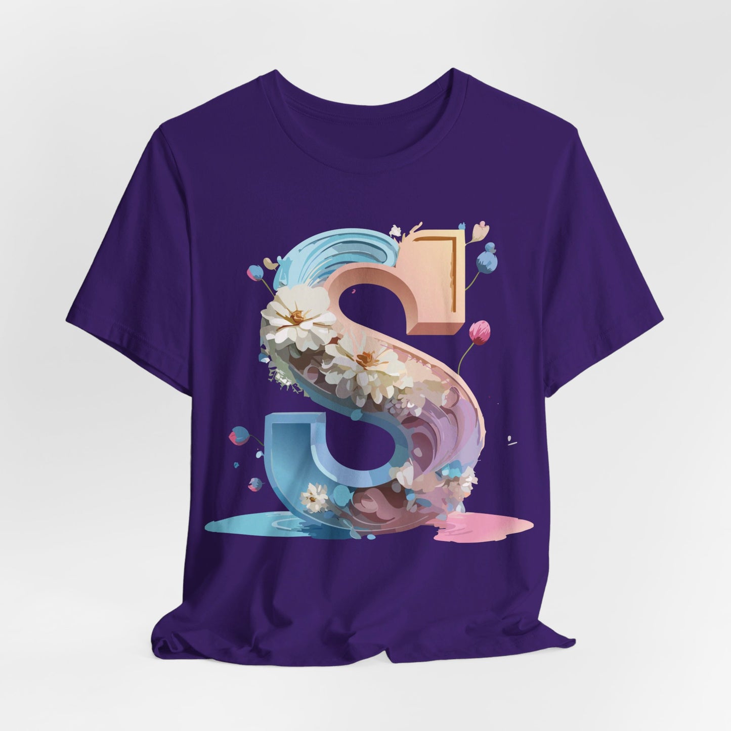 Natural Cotton Tee Shirt - Letters Collection - S Printify