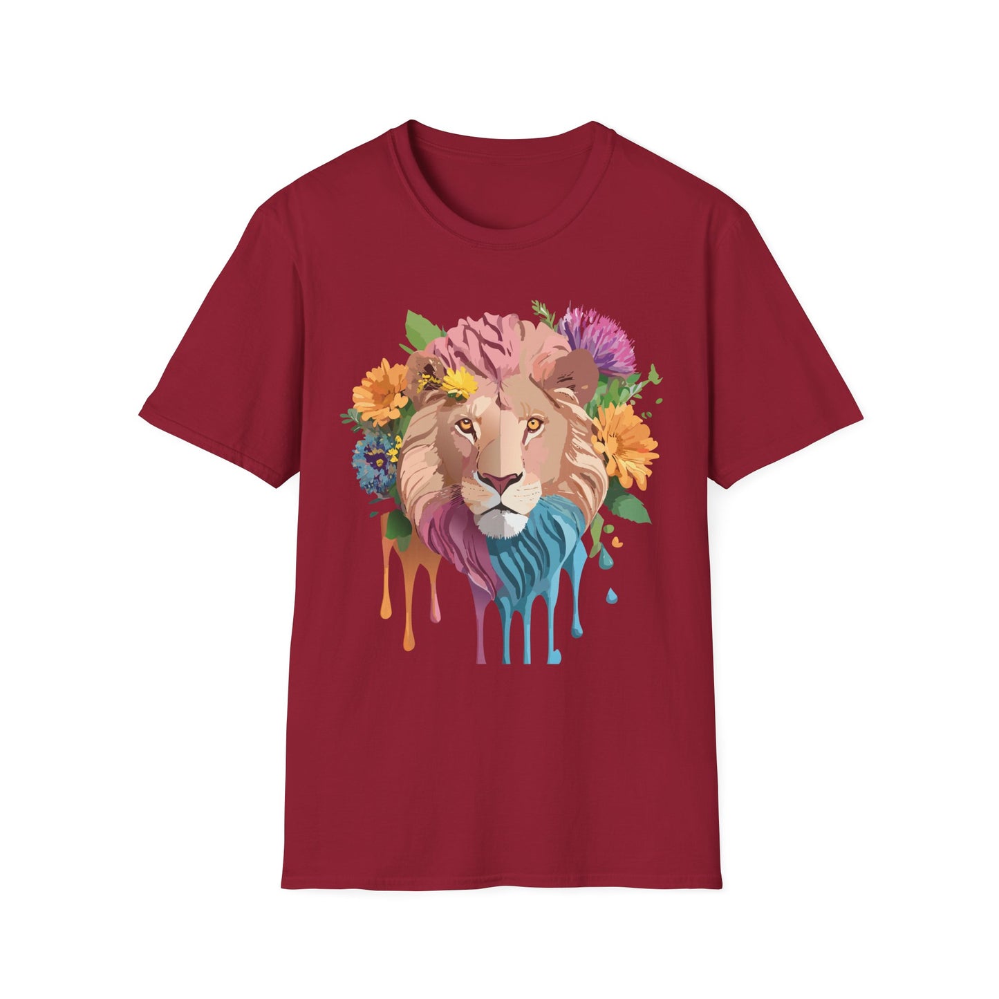 Lion Shirt, Shirt with Lion, Floral Lion Tee, Shirt with Animals