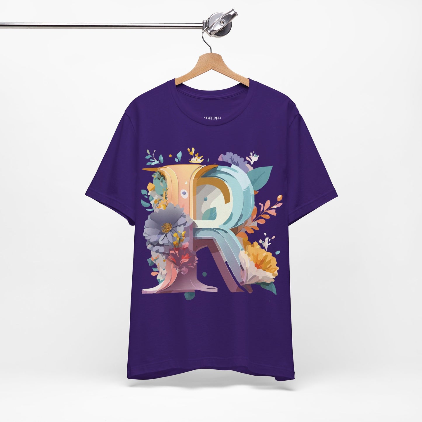 Natural Cotton Tee Shirt - Letters Collection - R Printify