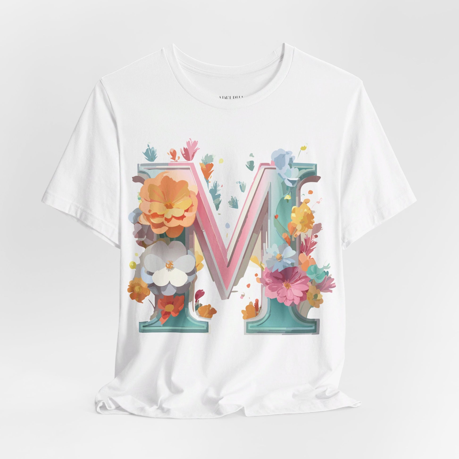 Natural Cotton Tee Shirt - Letters Collection - M Printify