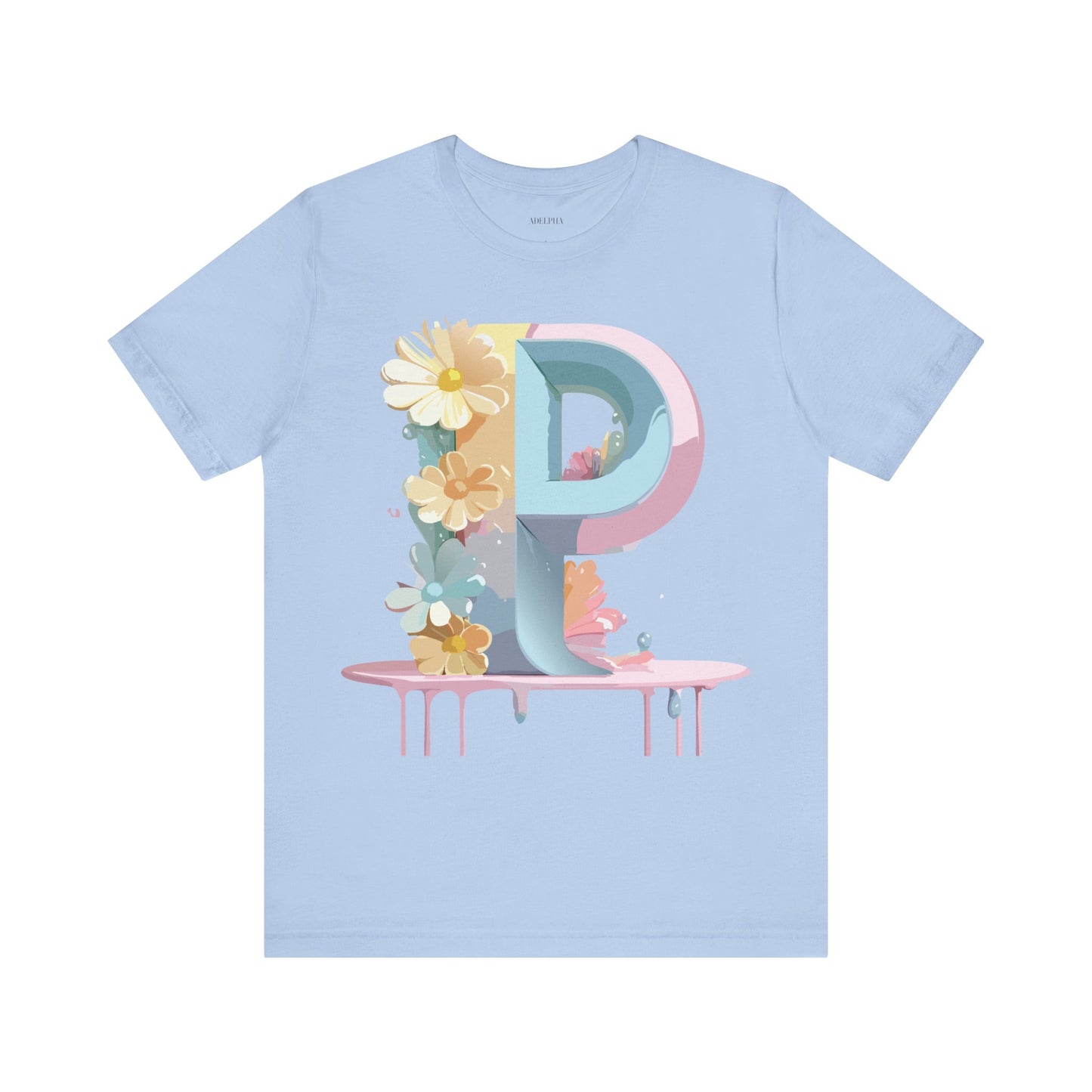 Natural Cotton Tee Shirt - Letters Collection - P Printify