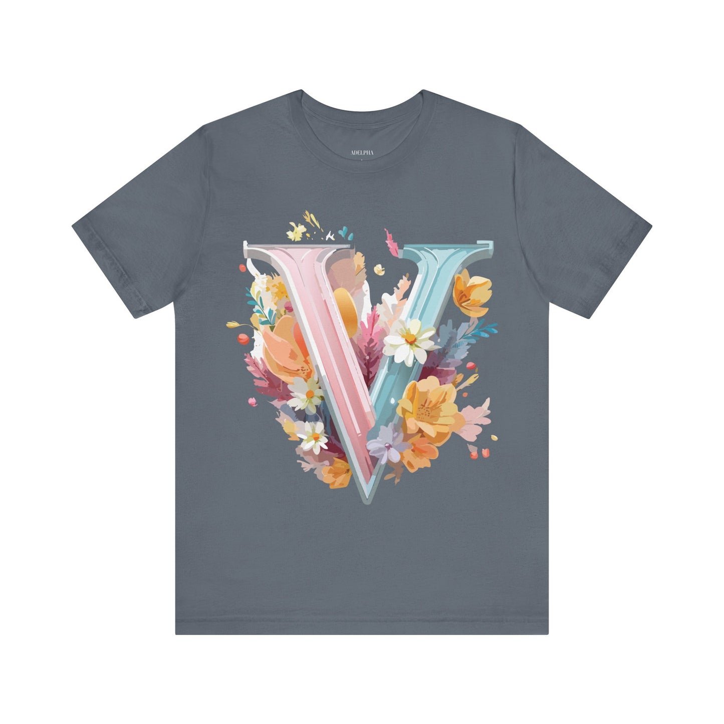 Natural Cotton Tee Shirt - Letters Collection - V Printify