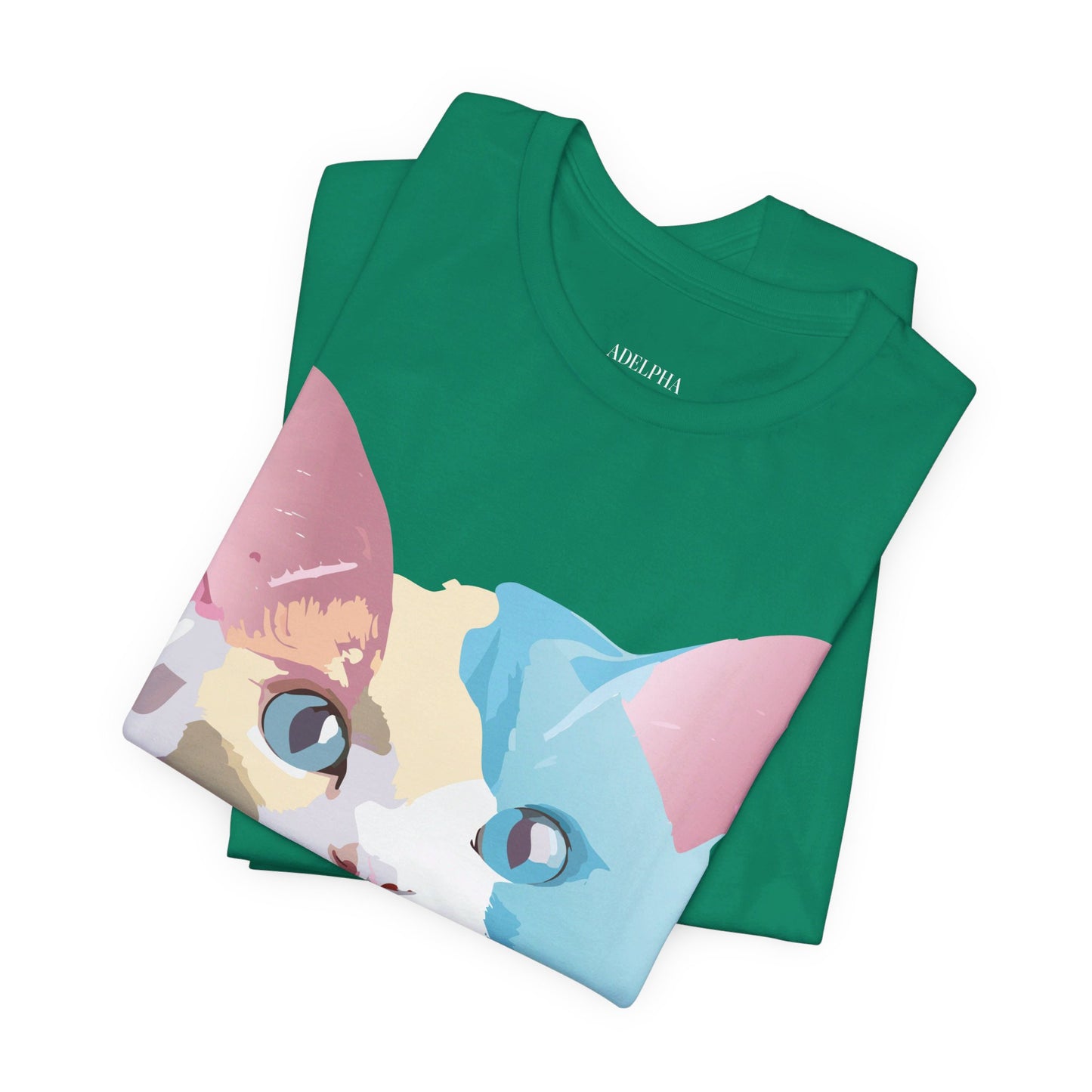 Natural Cotton Tee Shirt with Cat Printify