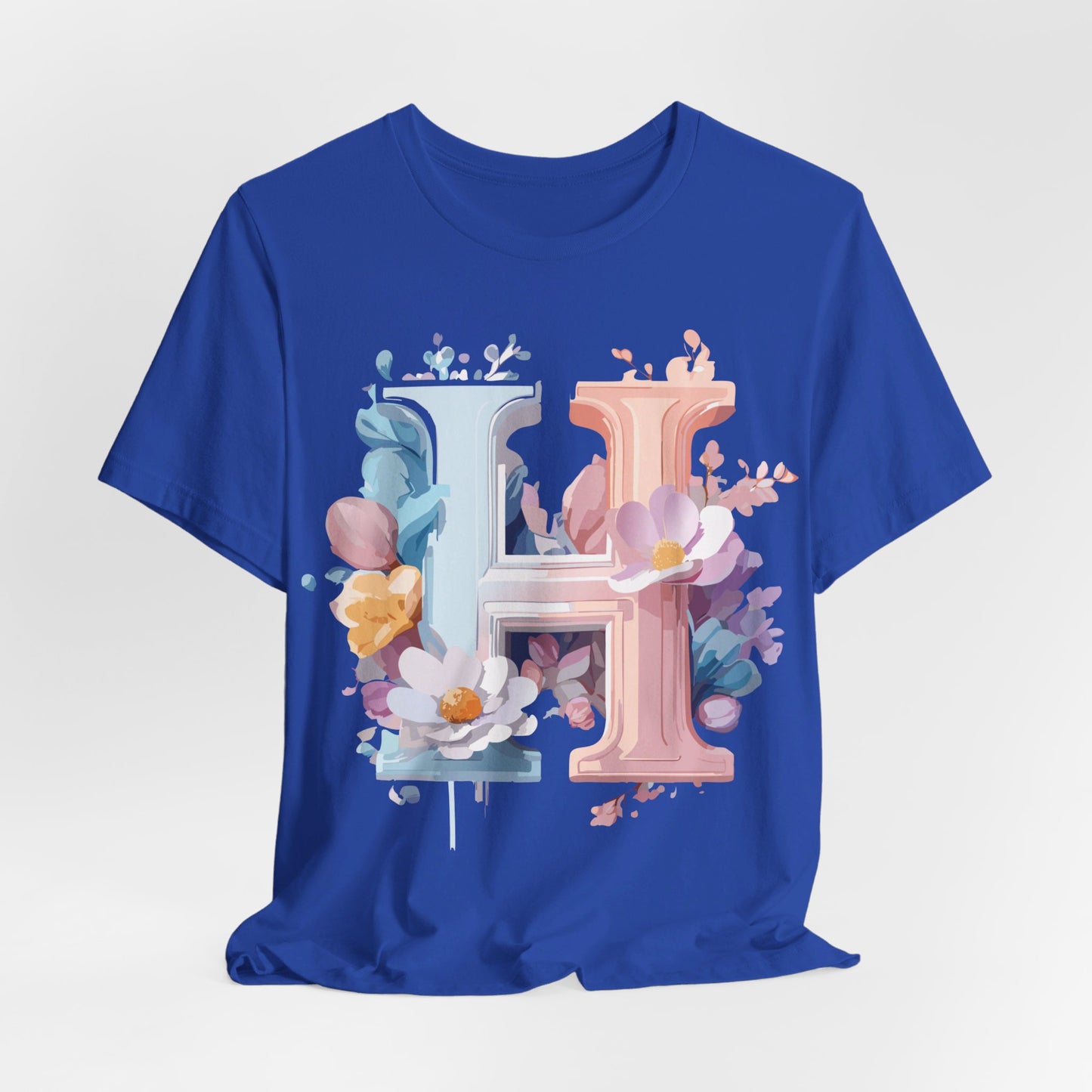 Natural Cotton Tee Shirt - Letters Collection - H Printify