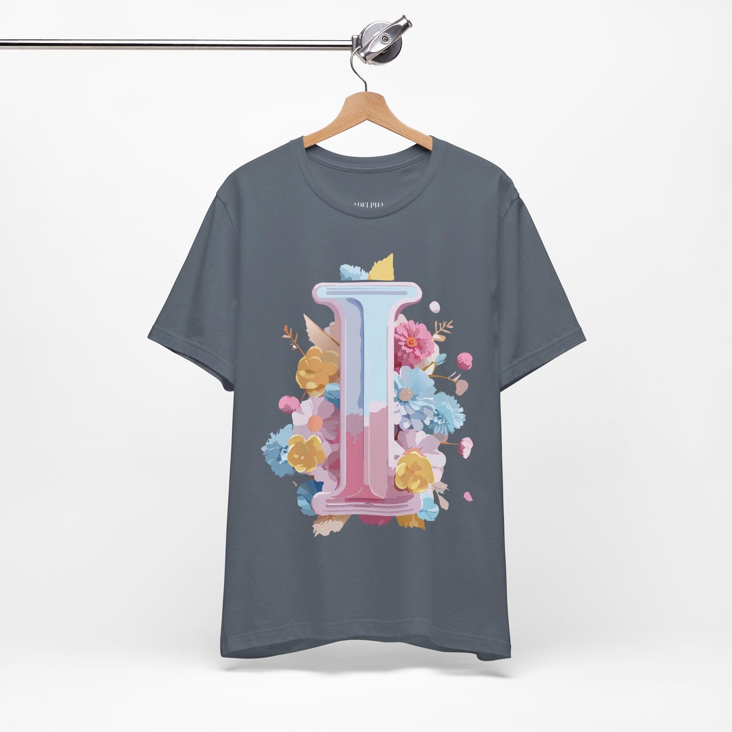 Natural Cotton Tee Shirt - Letters Collection - I Printify