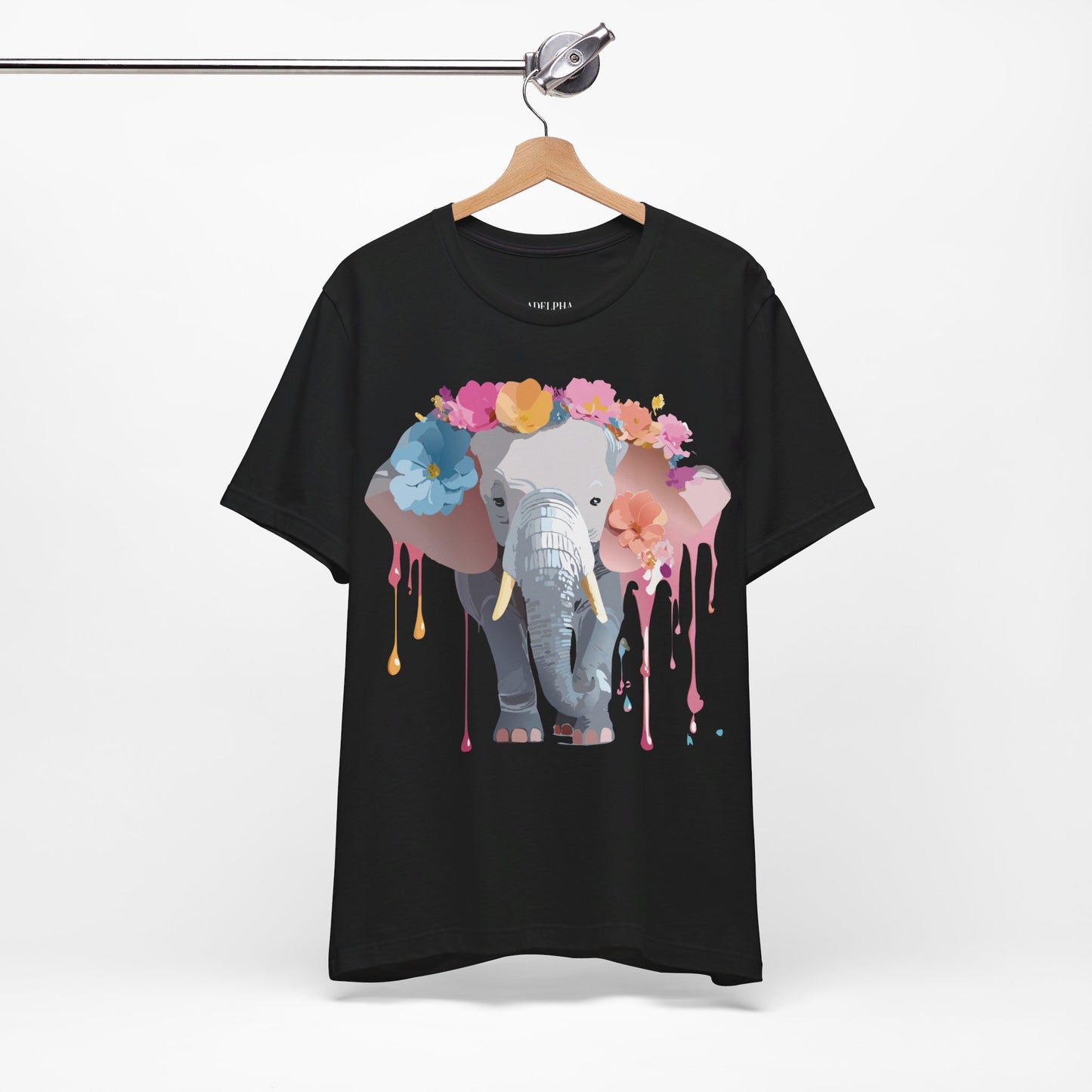 Natural Cotton Tee Shirt with Elephant Printify