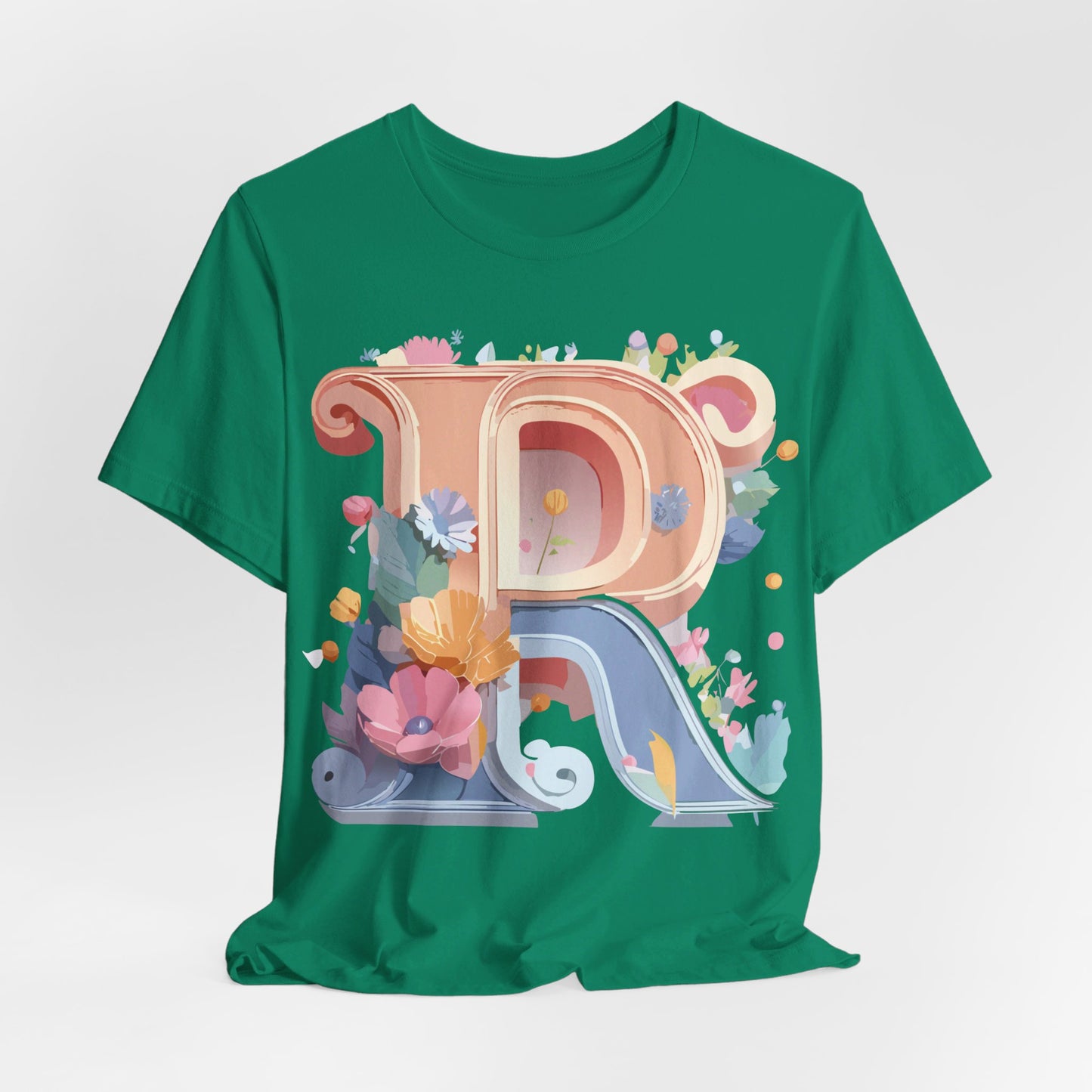 Natural Cotton Tee Shirt - Letters Collection - R Printify