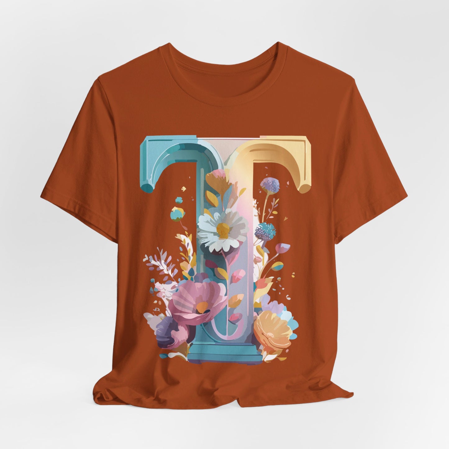 Natural Cotton Tee Shirt - Letters Collection - T Printify