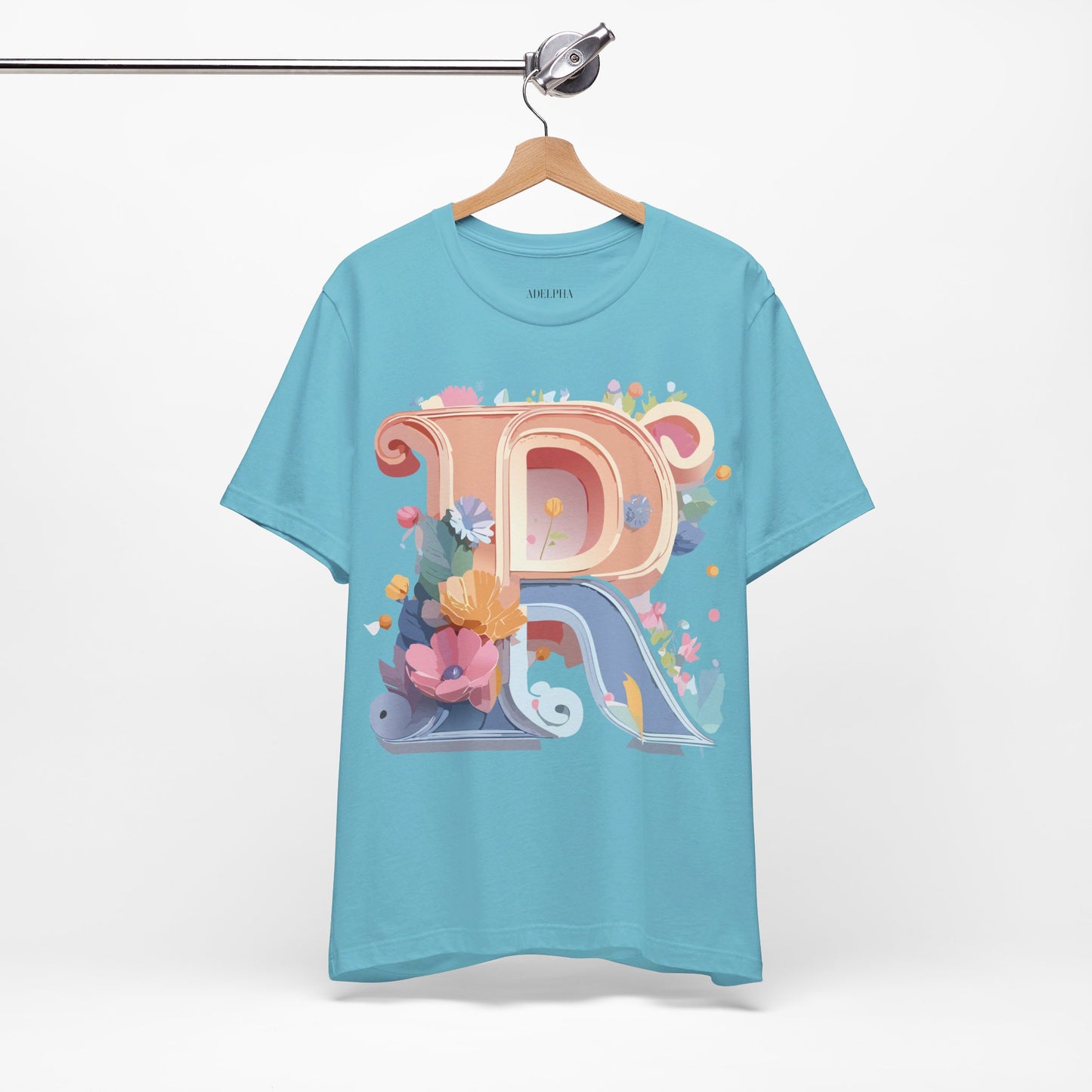 Natural Cotton Tee Shirt - Letters Collection - R Printify