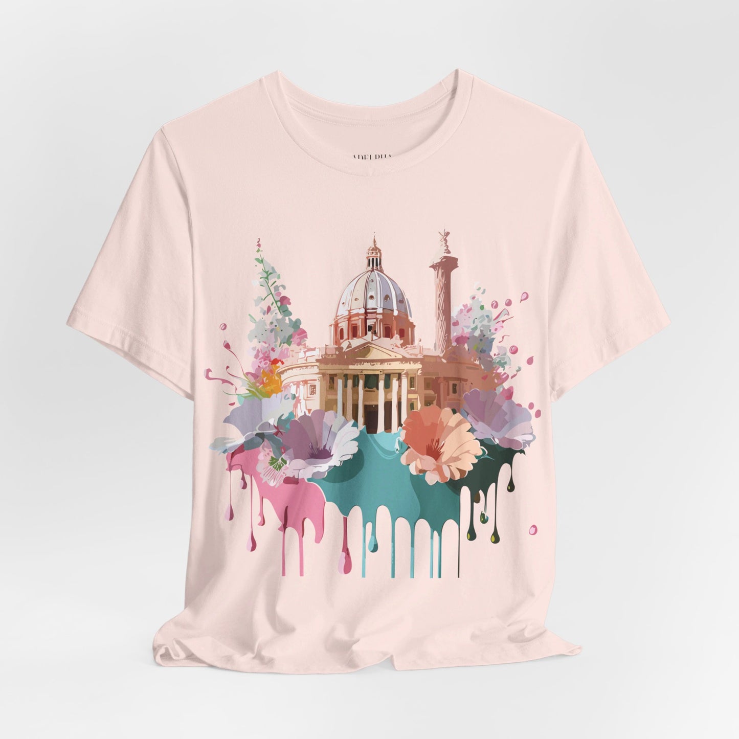 Natural Cotton Tee Shirt - Beautiful Places Collection - Rome Printify