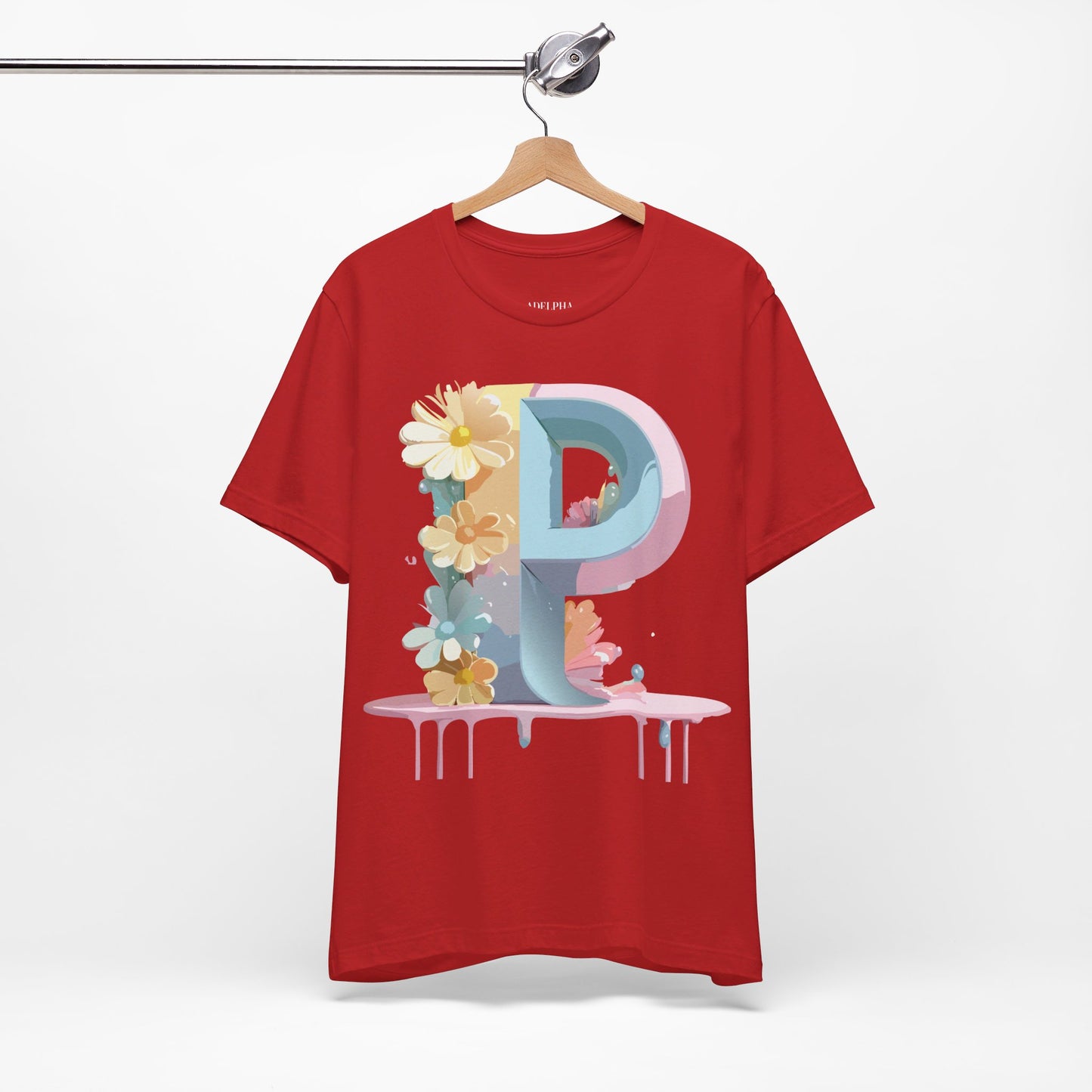 Natural Cotton Tee Shirt - Letters Collection - P Printify