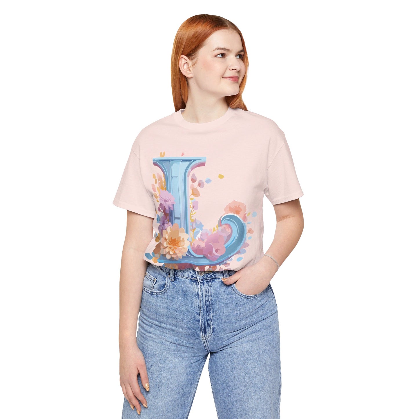 Natural Cotton Tee Shirt - Letters Collection - L Printify
