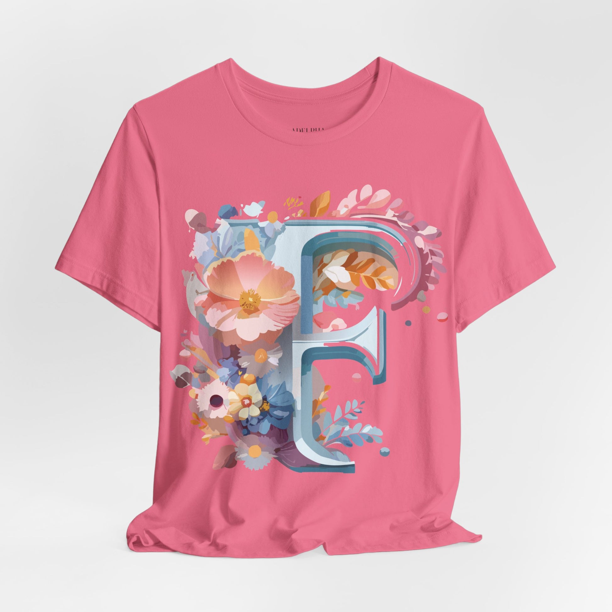 Natural Cotton Tee Shirt - Letters Collection - F Printify