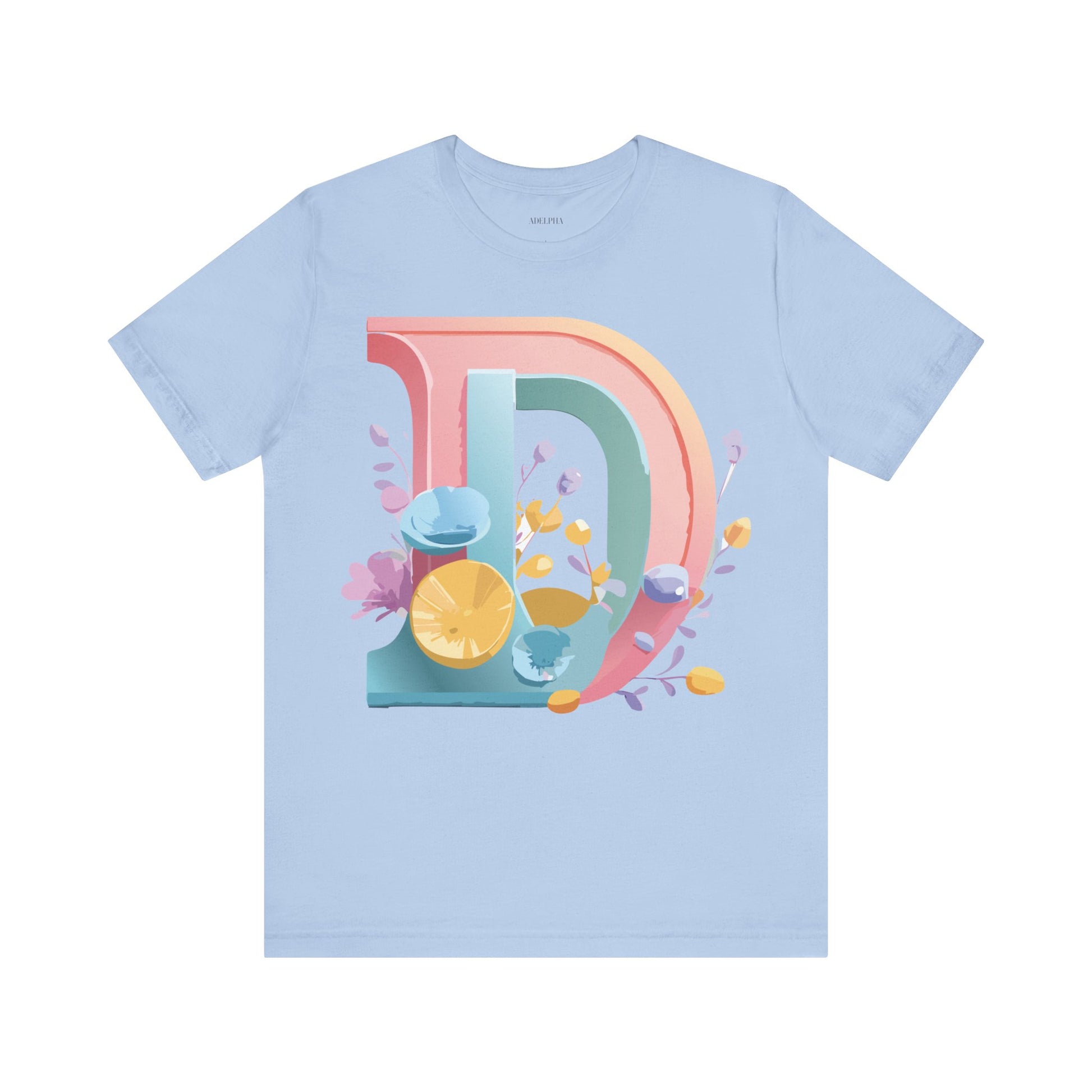 Natural Cotton Tee Shirt - Letters Collection - D Printify