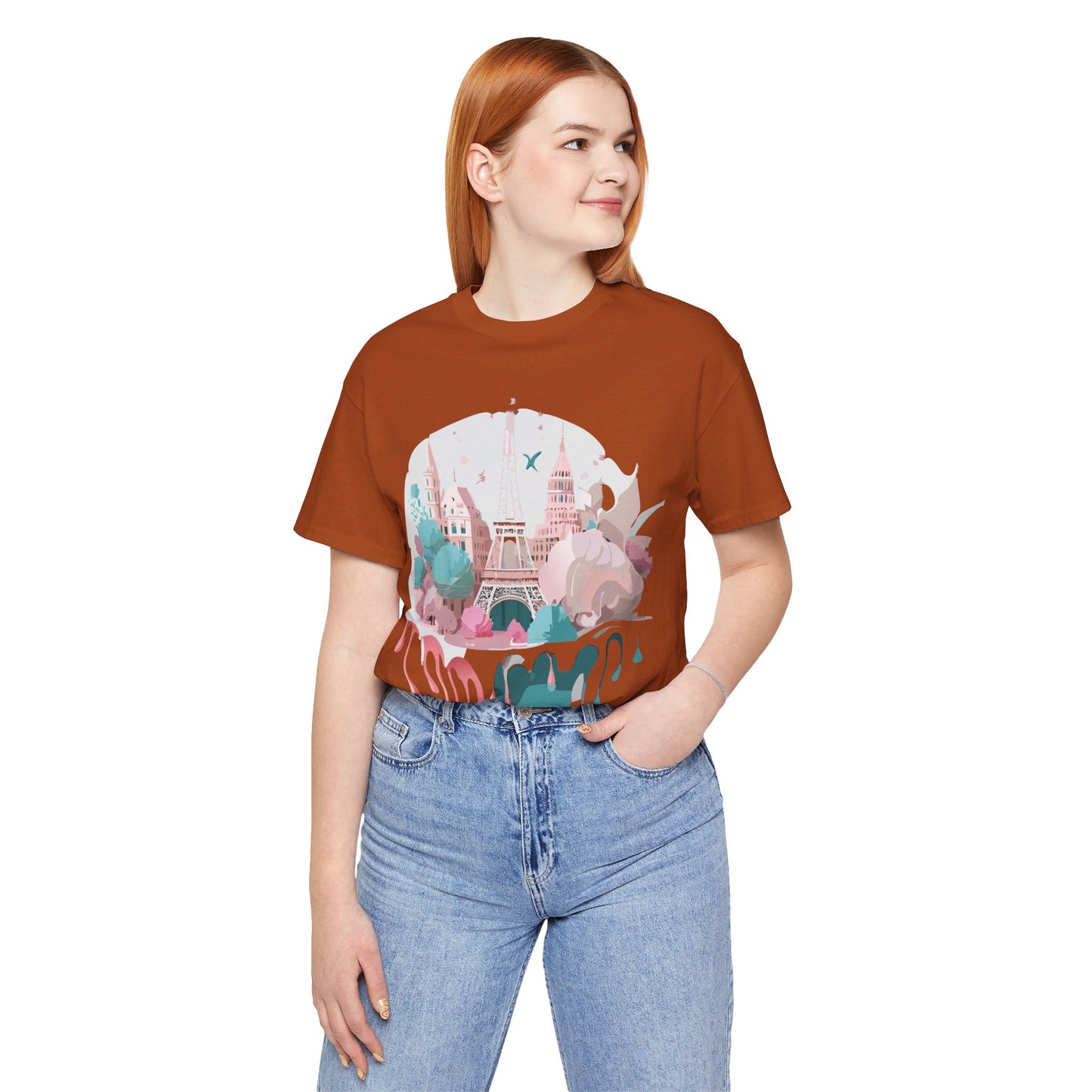 Natural Cotton Tee Shirt - Beautiful Places Collection - Paris Printify