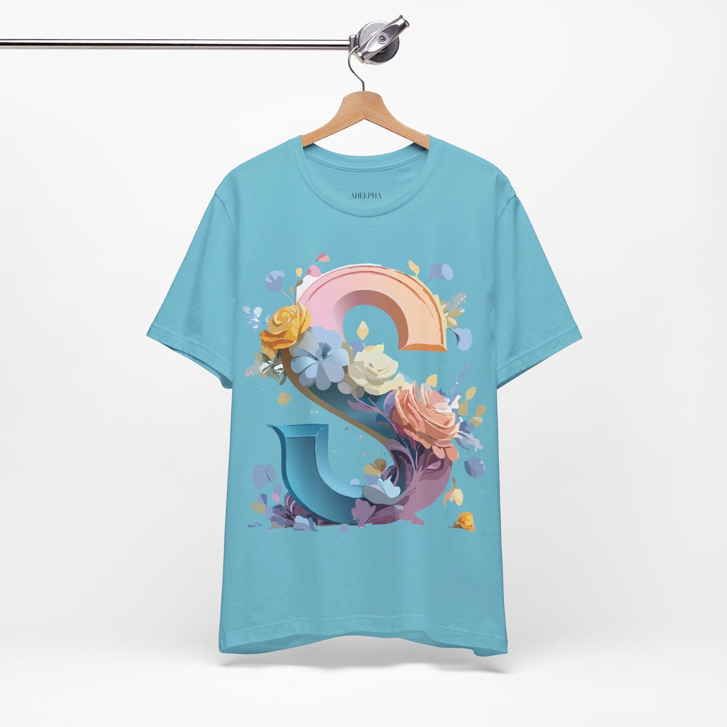 Natural Cotton Tee Shirt - Letters Collection - S Printify