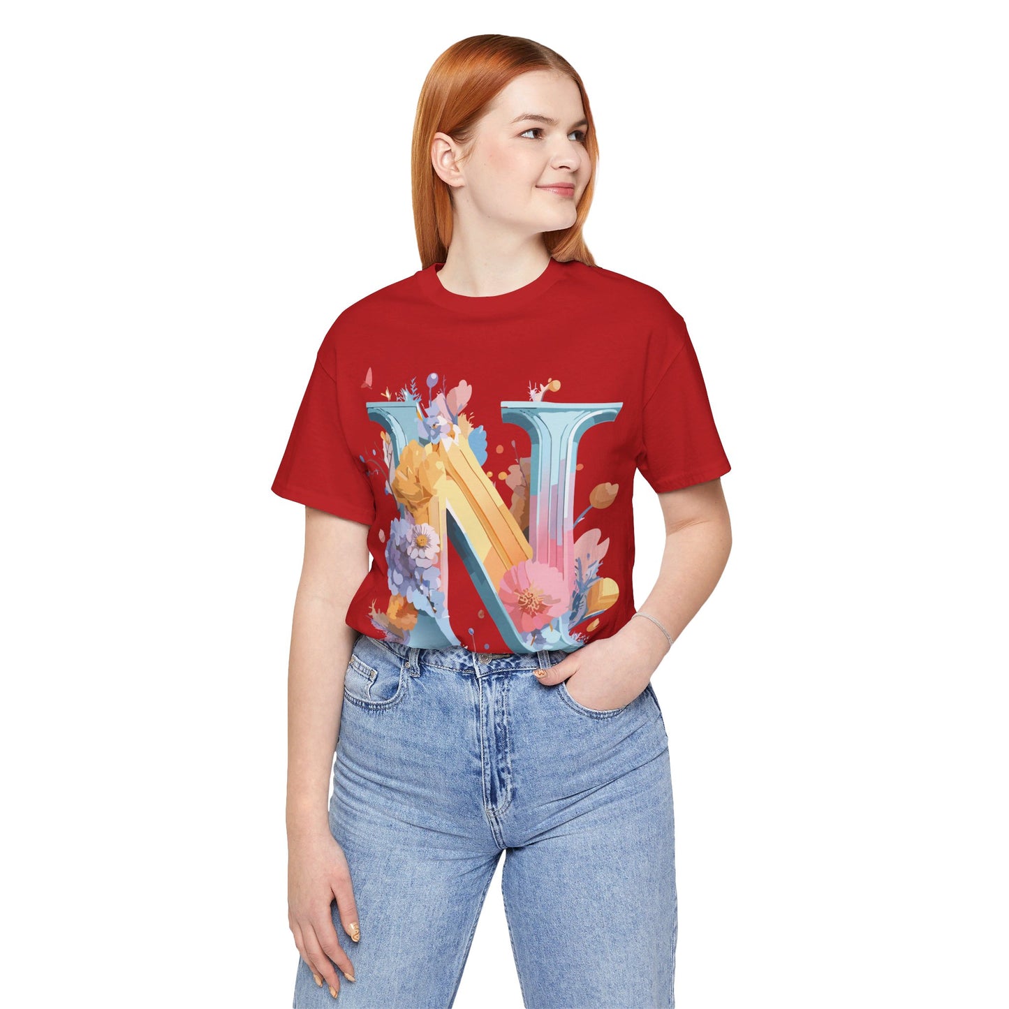 Natural Cotton Tee Shirt - Letters Collection - N Printify