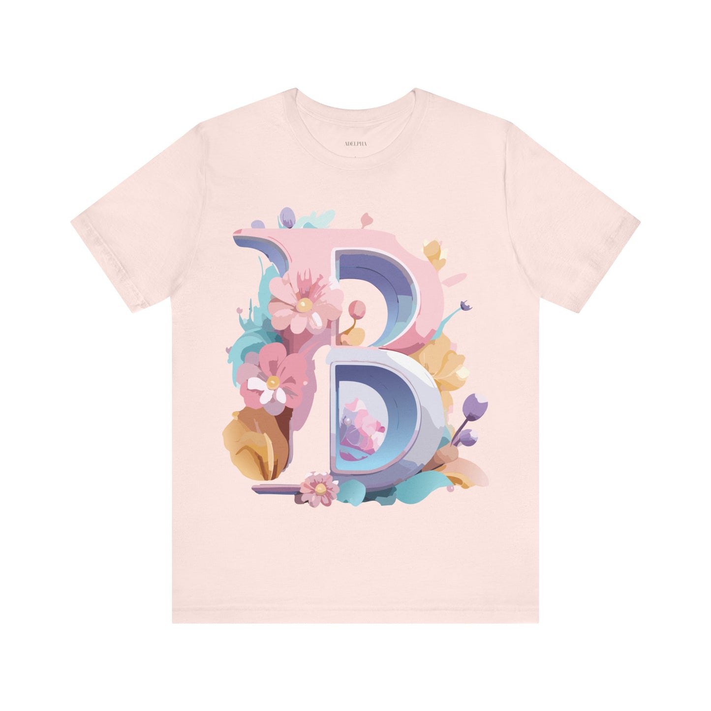 Natural Cotton Tee Shirt - Letters Collection - B Printify