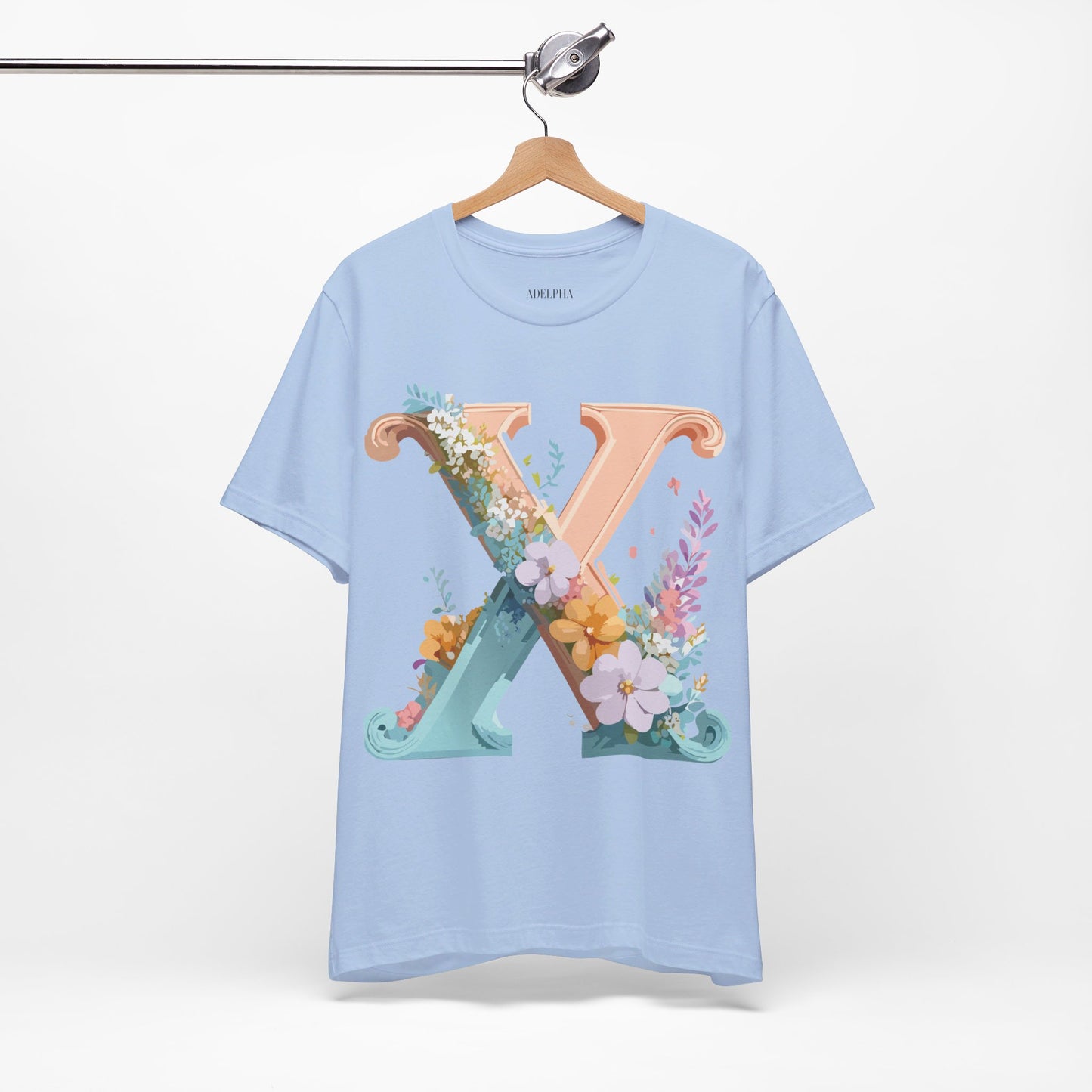 Natural Cotton Tee Shirt - Letters Collection - X Printify