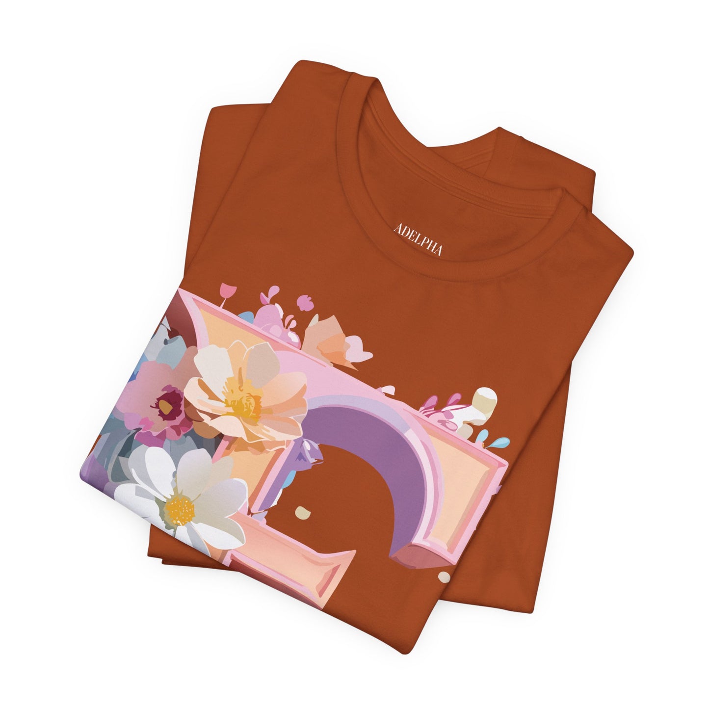Natural Cotton Tee Shirt - Letters Collection - E Printify