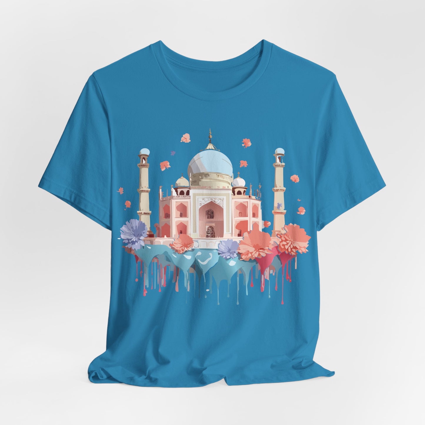 Natural Cotton Tee Shirt - Taj Mahal, India Printify