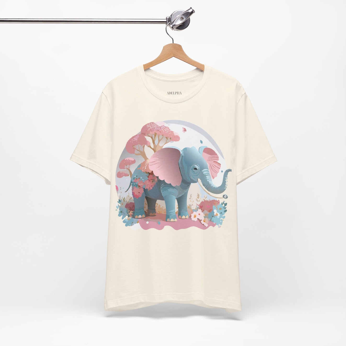 Natural Cotton Tee Shirt with Elephant Printify