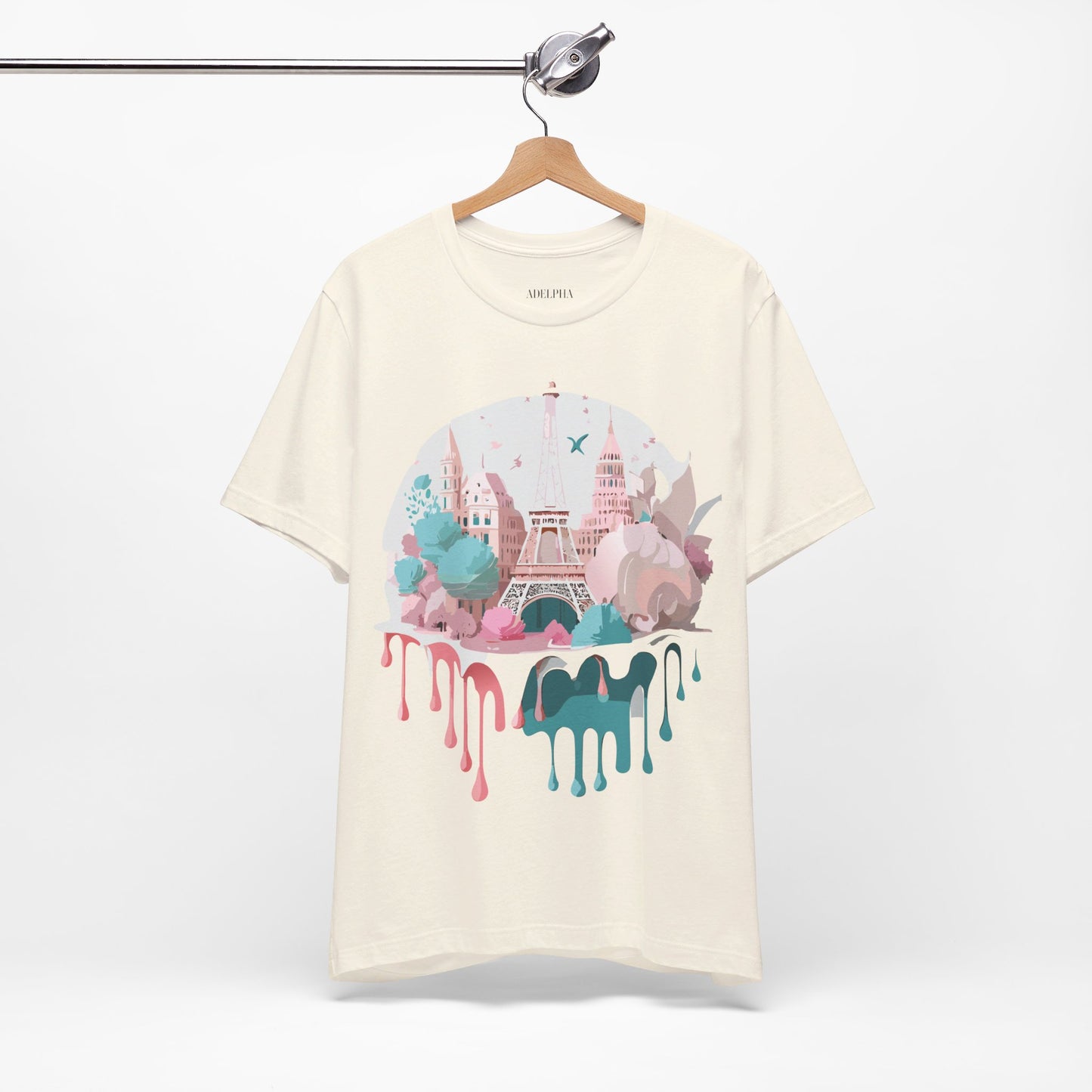 Natural Cotton Tee Shirt - Beautiful Places Collection - Paris Printify