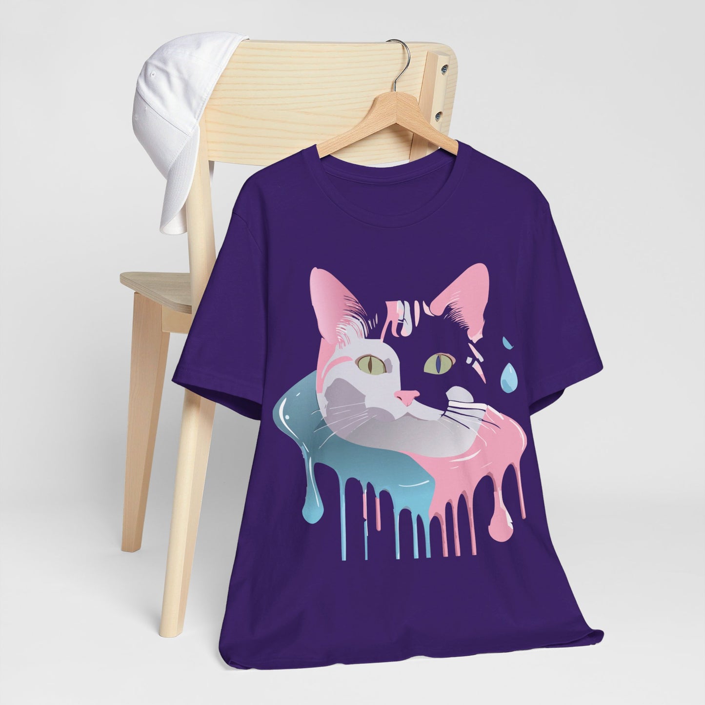 Natural Cotton Tee Shirt with Cat Printify