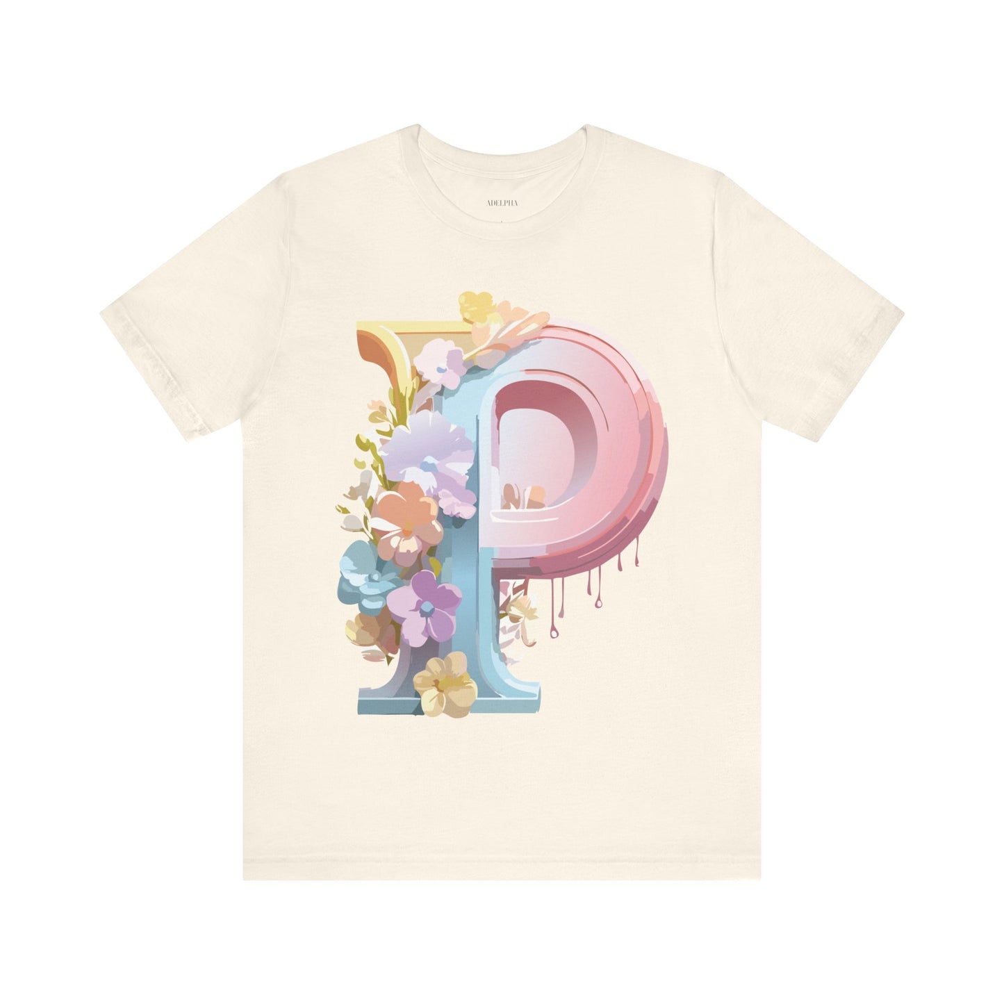 Natural Cotton Tee Shirt - Letters Collection - P Printify