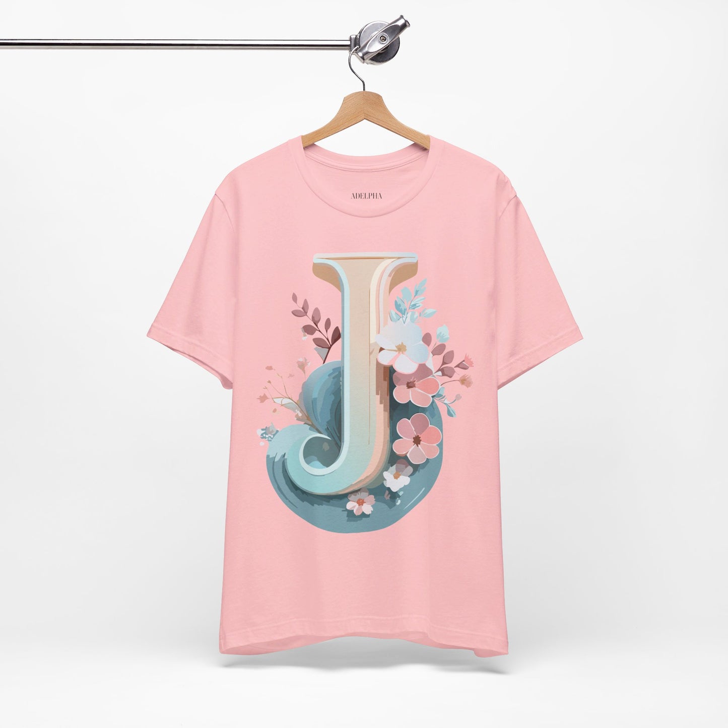 Natural Cotton Tee Shirt - Letters Collection - J Printify