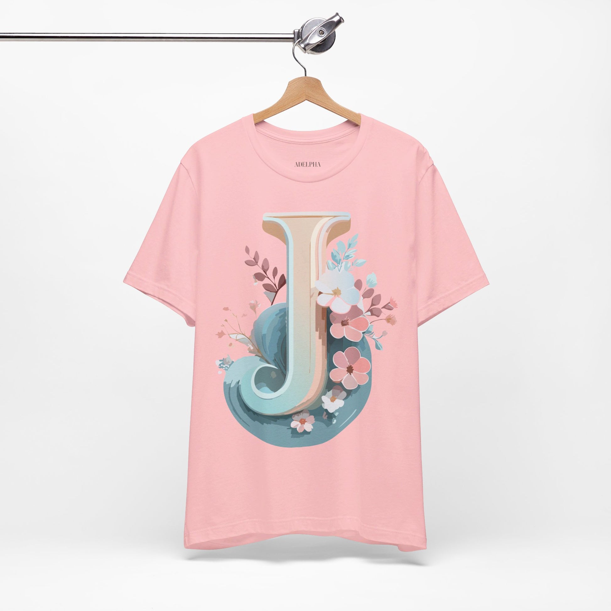 Natural Cotton Tee Shirt - Letters Collection - J Printify