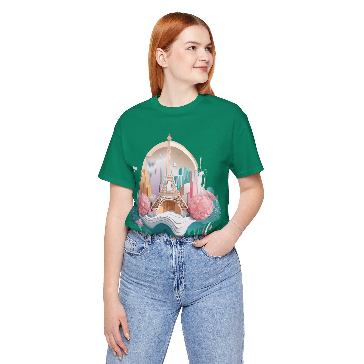Natural Cotton Tee Shirt - Beautiful Places Collection - Paris Printify