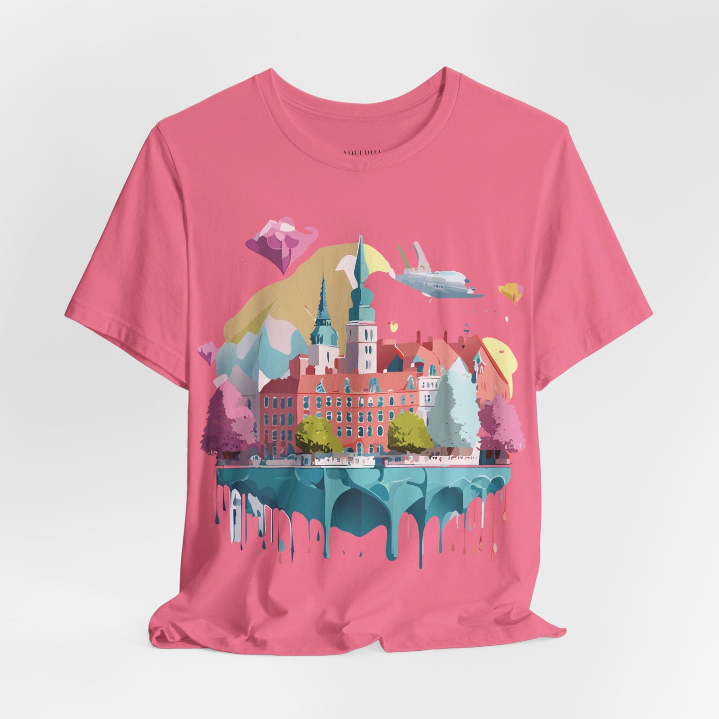 Natural Cotton Tee Shirt - Beautiful Places Collection - Warnemünde and Rostock - Germany Printify