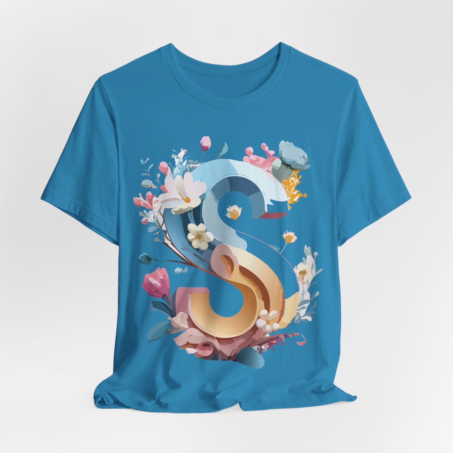 Natural Cotton Tee Shirt - Letters Collection - S Printify