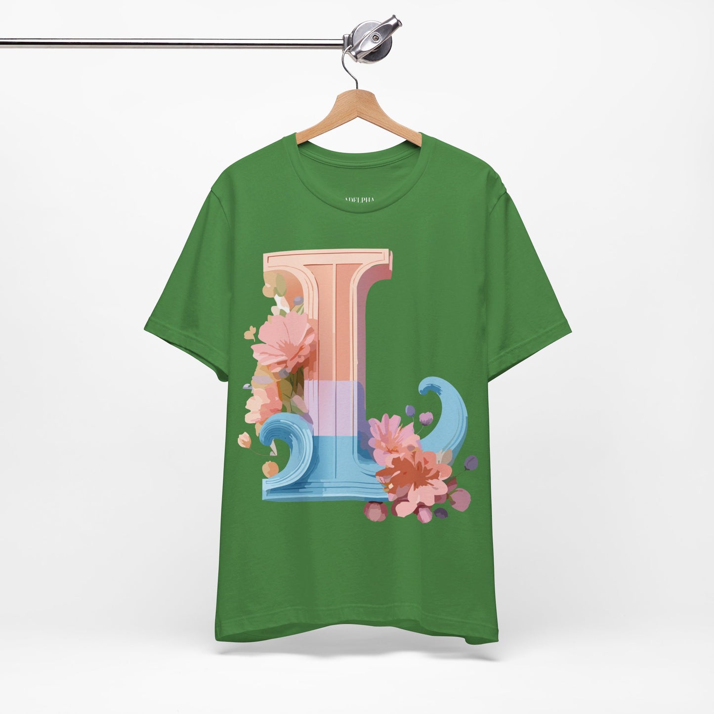 Natural Cotton Tee Shirt - Letters Collection - L Printify