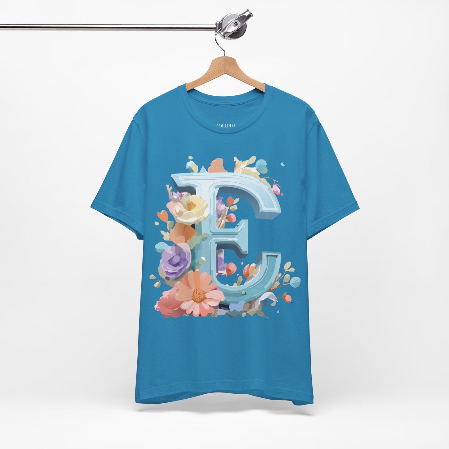 Natural Cotton Tee Shirt - Letters Collection - E Printify