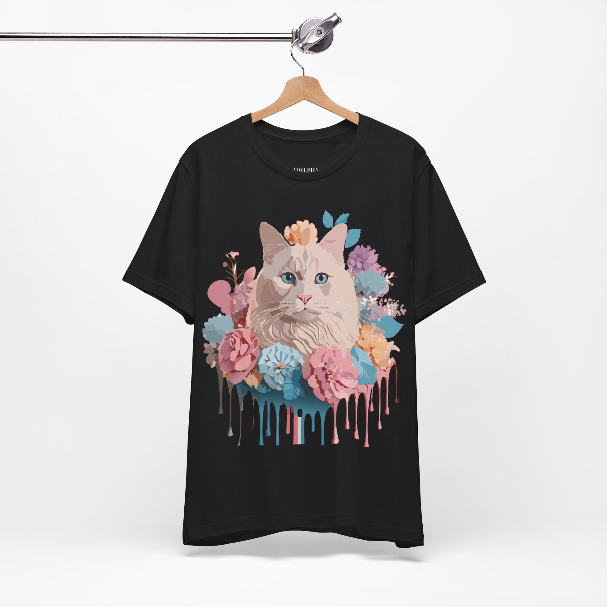 Natural Cotton Tee Shirt with Cat Printify