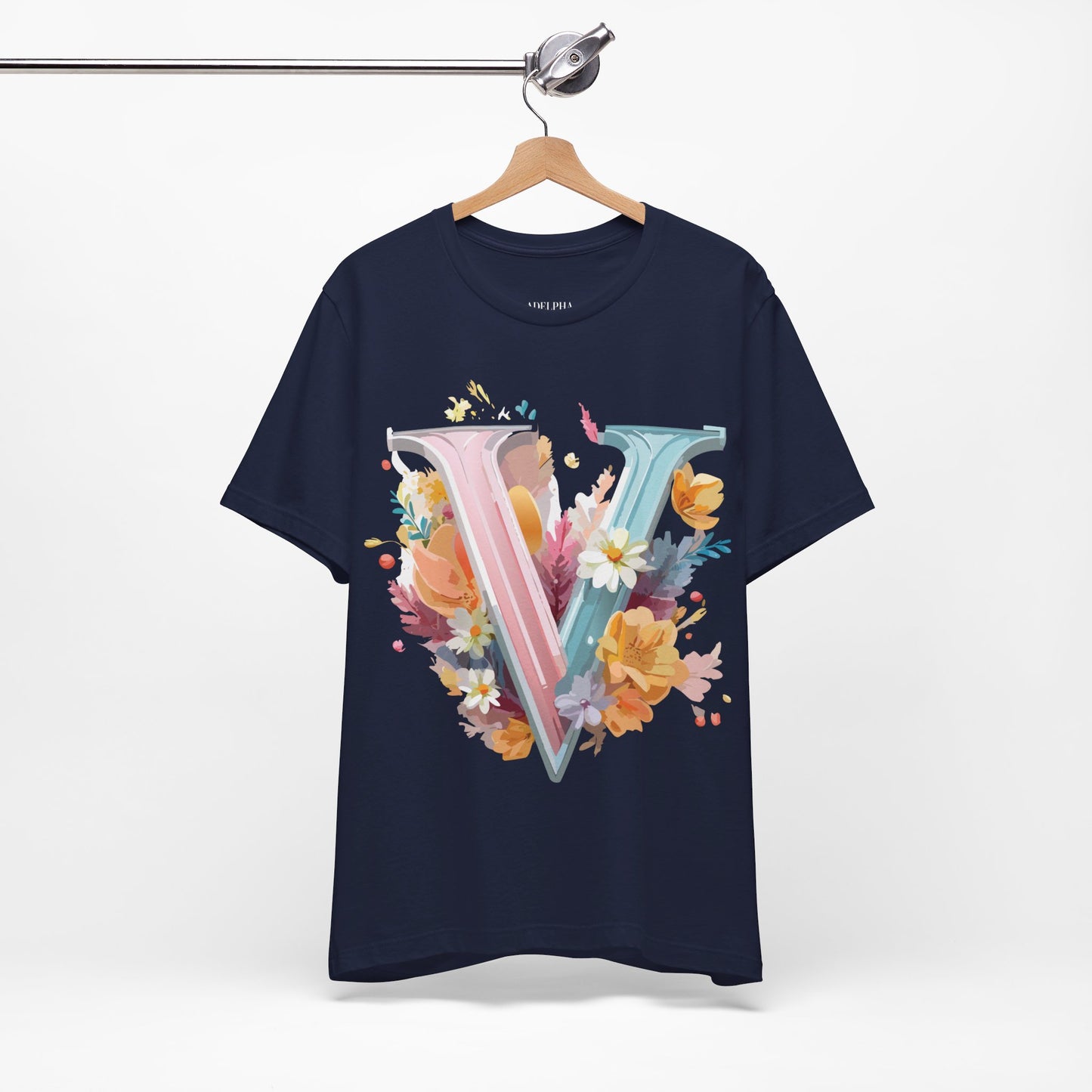 Natural Cotton Tee Shirt - Letters Collection - V Printify