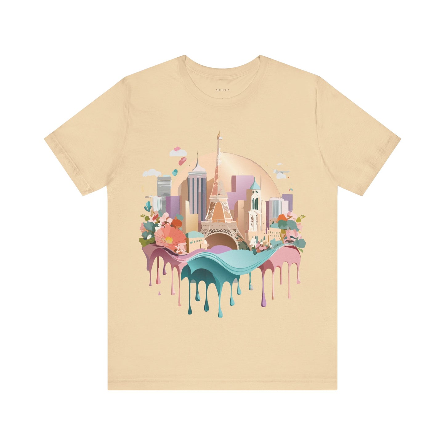 Natural Cotton Tee Shirt - Beautiful Places Collection - Paris Printify